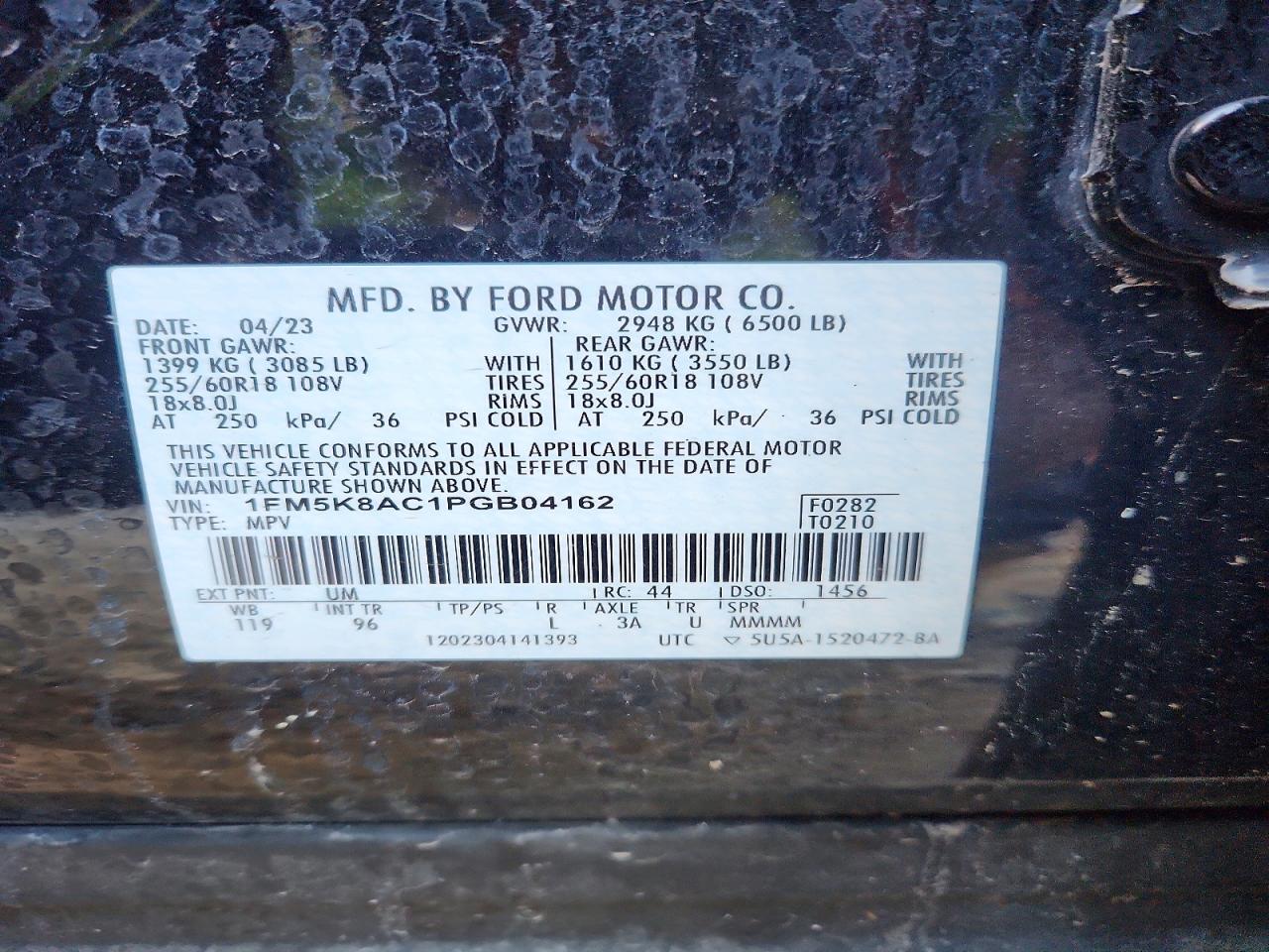2023 Ford Explorer Police Interceptor Black vin: 1FM5K8AC1PGB04162