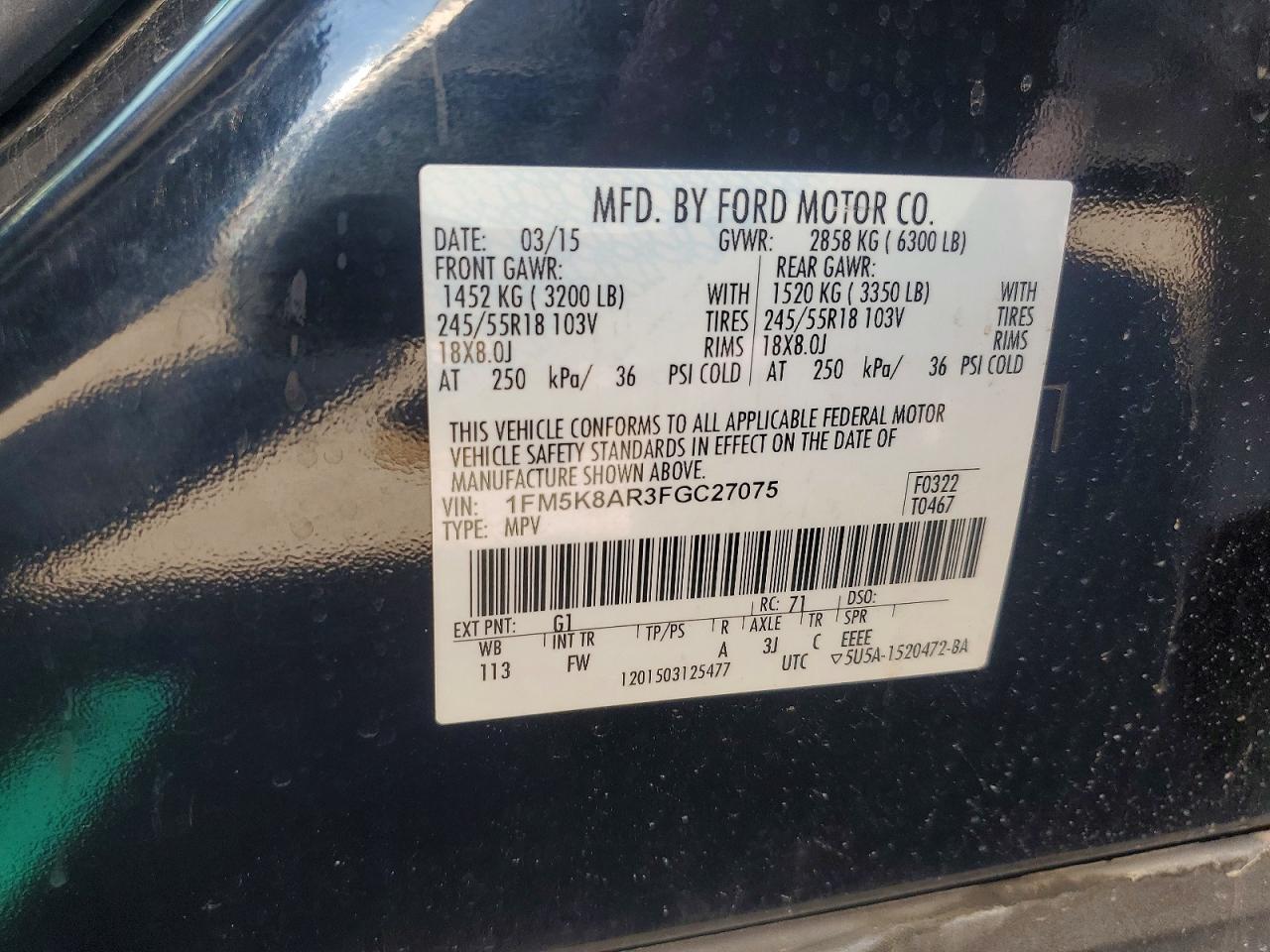 2015 Ford Explorer Two Tone vin: 1FM5K8AR3FGC27075