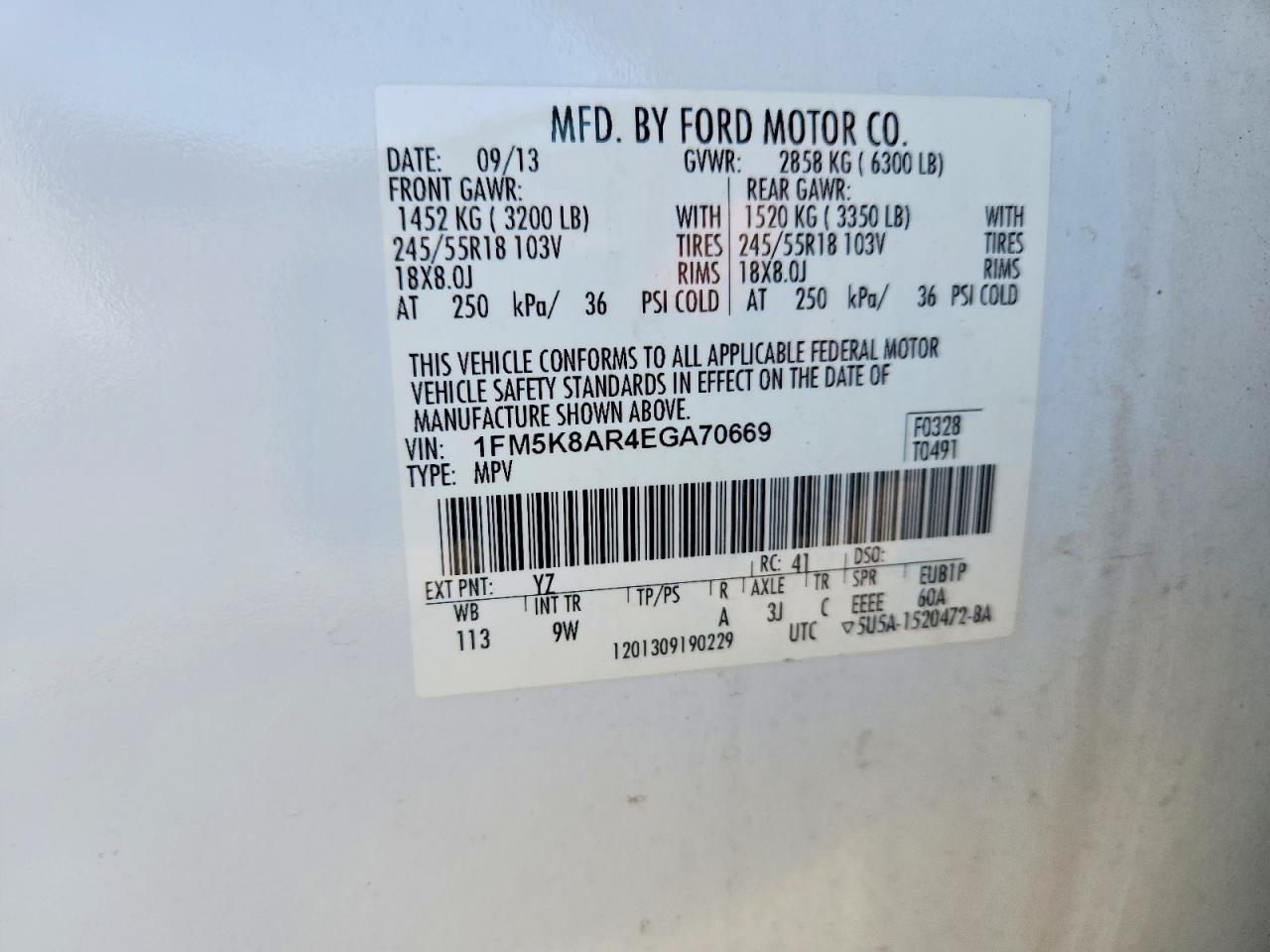 2014 Ford Explorer White vin: 1FM5K8AR4EGA70669