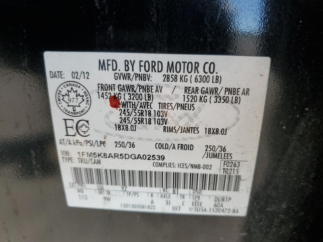 2013 Ford Explorer Police Interceptor Black vin: 1FM5K8AR5DGA02539