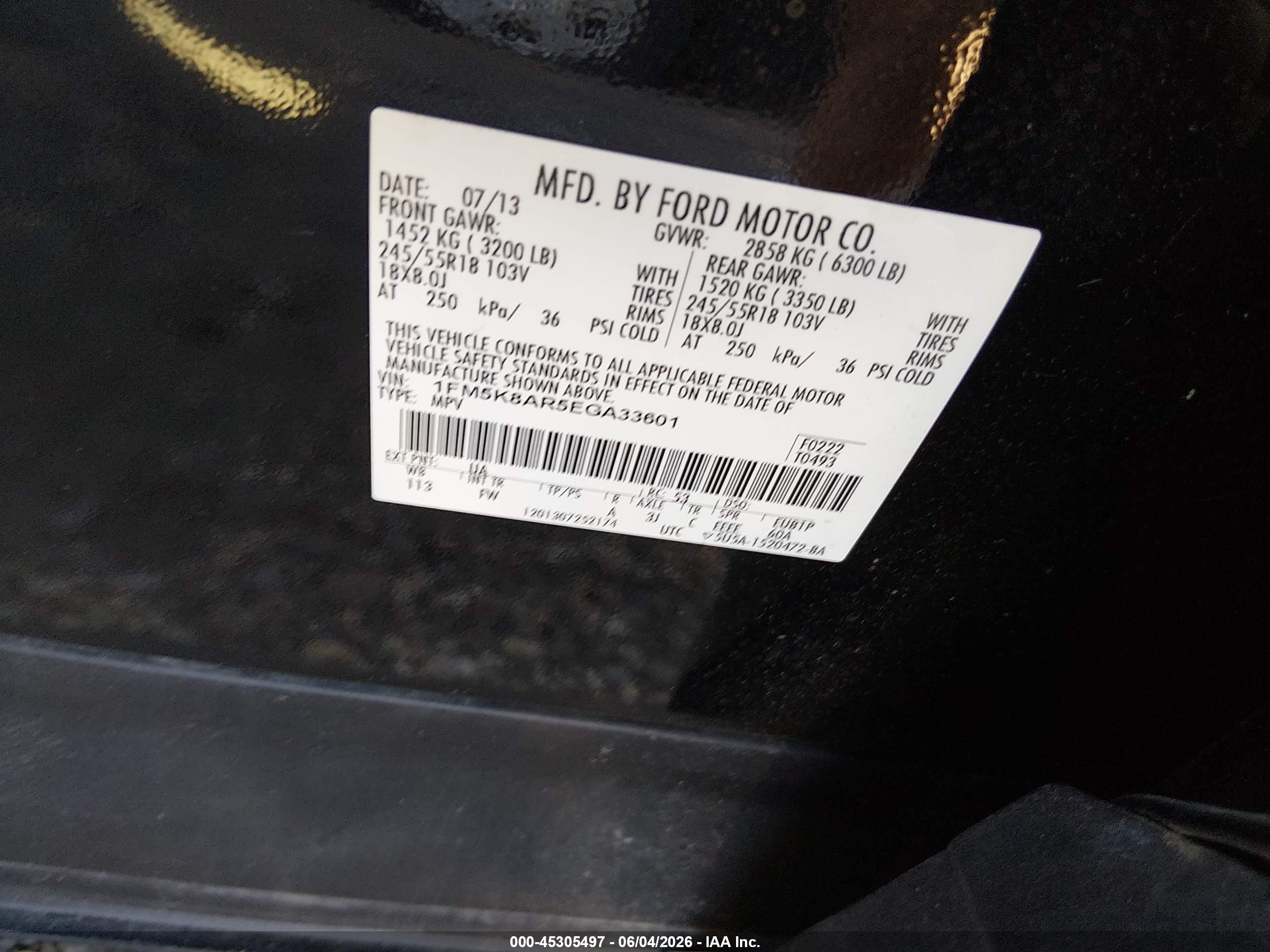 2014 Ford Utility Police Interceptor   Black vin: 1FM5K8AR5EGA33601