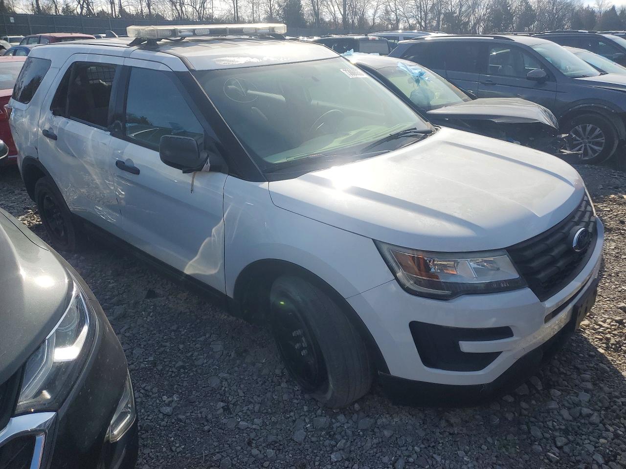 2019 Ford Explorer Police Interceptor White vin: 1FM5K8AR5KGA29205