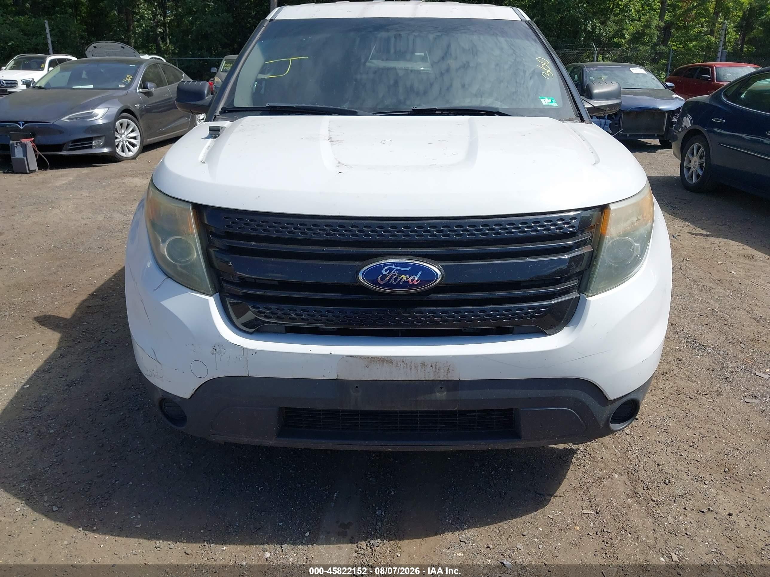2015 Ford Utility Police Interceptor   White vin: 1FM5K8AR6FGA09938