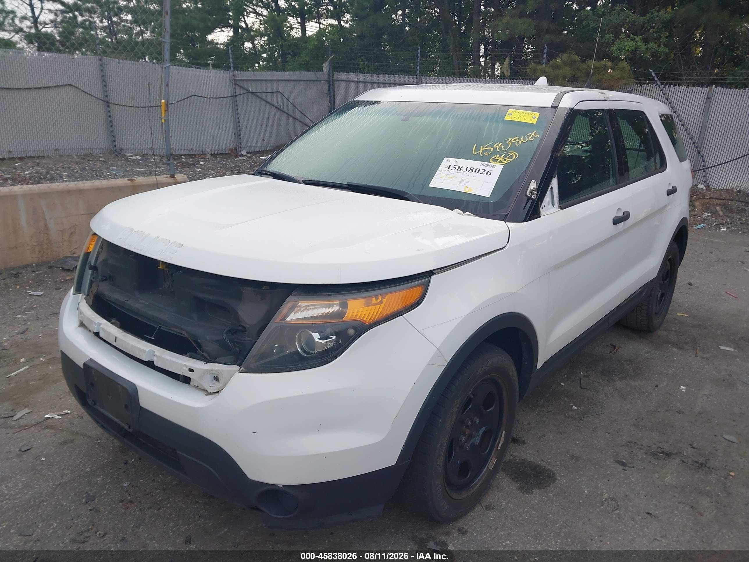 2014 Ford Utility Police Interceptor   White vin: 1FM5K8AR8EGC50091