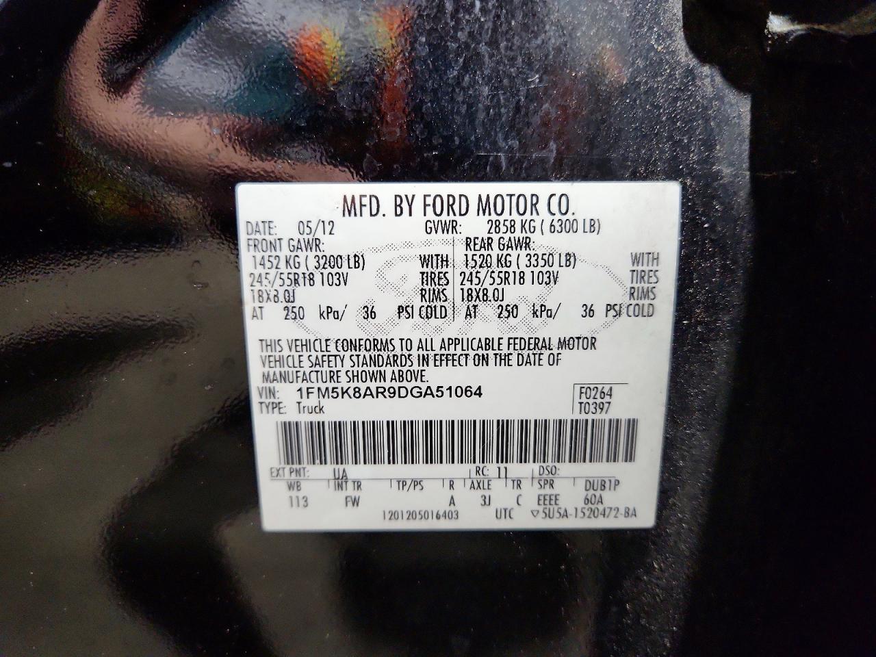 2013 Ford Explorer Police Interceptor Black vin: 1FM5K8AR9DGA51064
