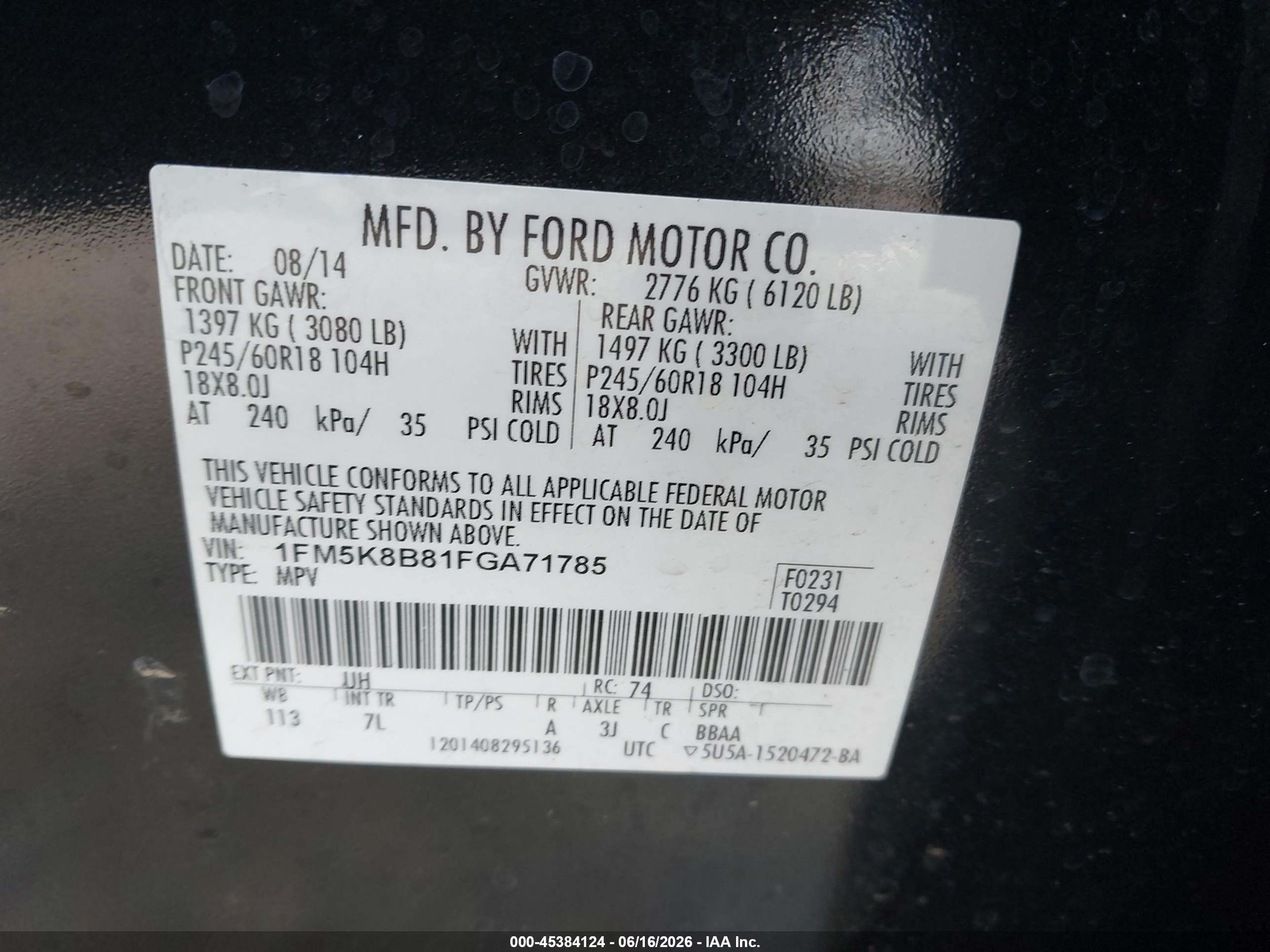 2015 Ford Explorer   Black vin: 1FM5K8B81FGA71785