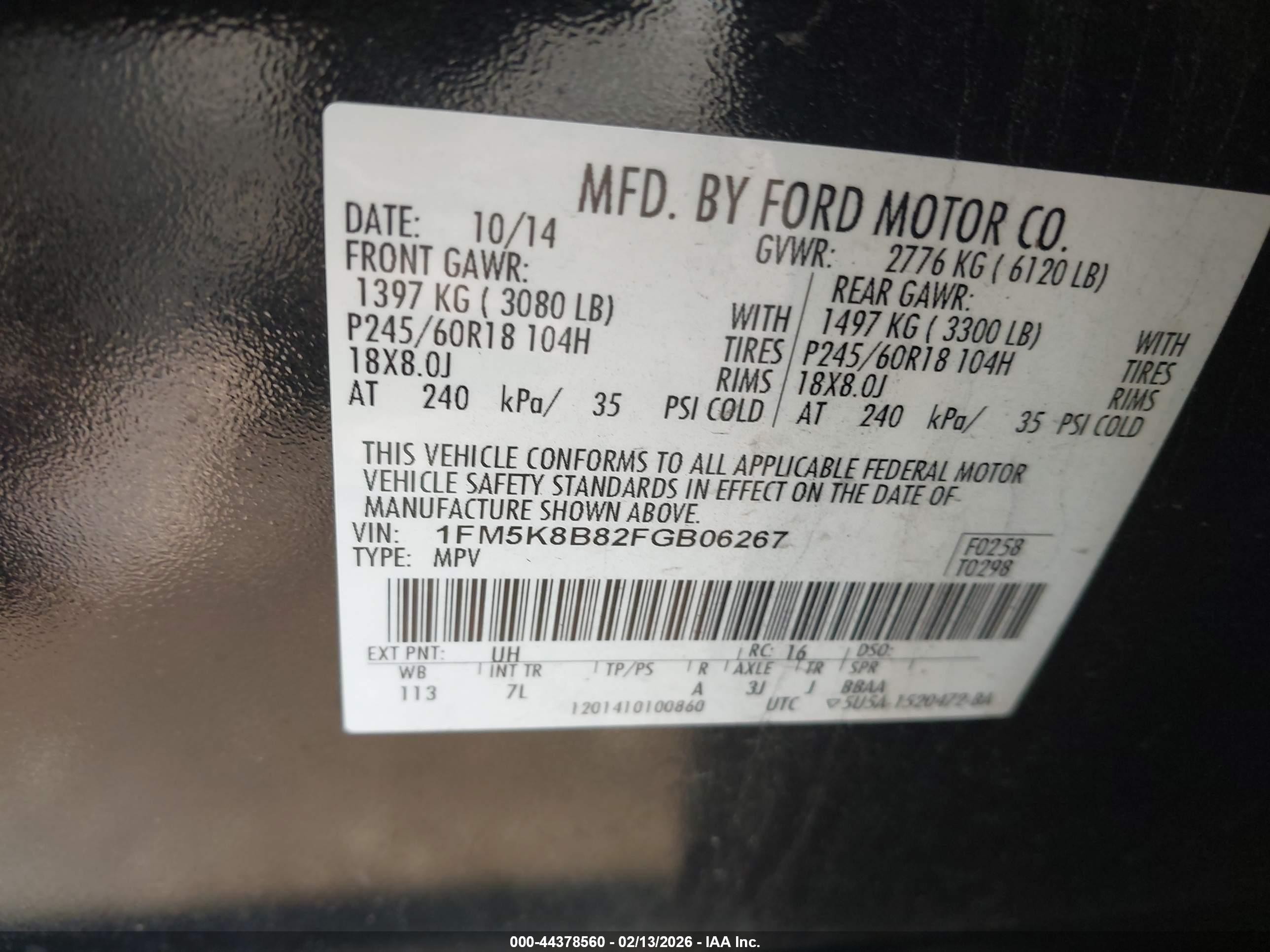 2015 Ford Explorer Black vin: 1FM5K8B82FGB06267