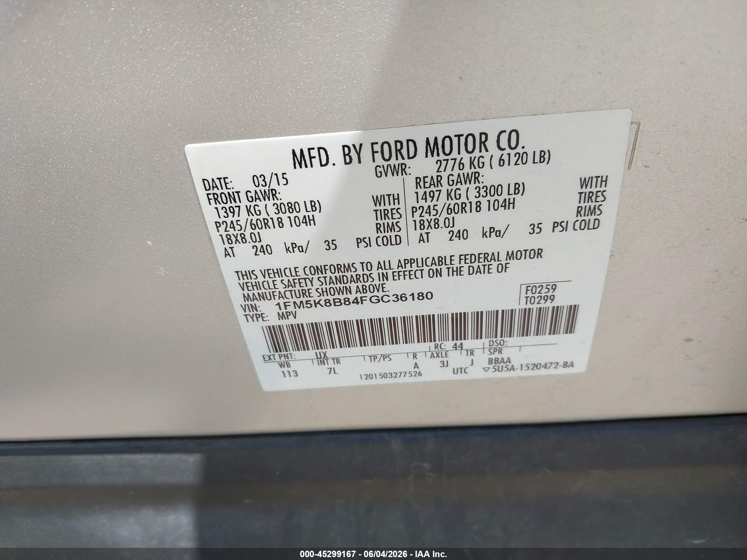 2015 Ford Explorer Silver vin: 1FM5K8B84FGC36180