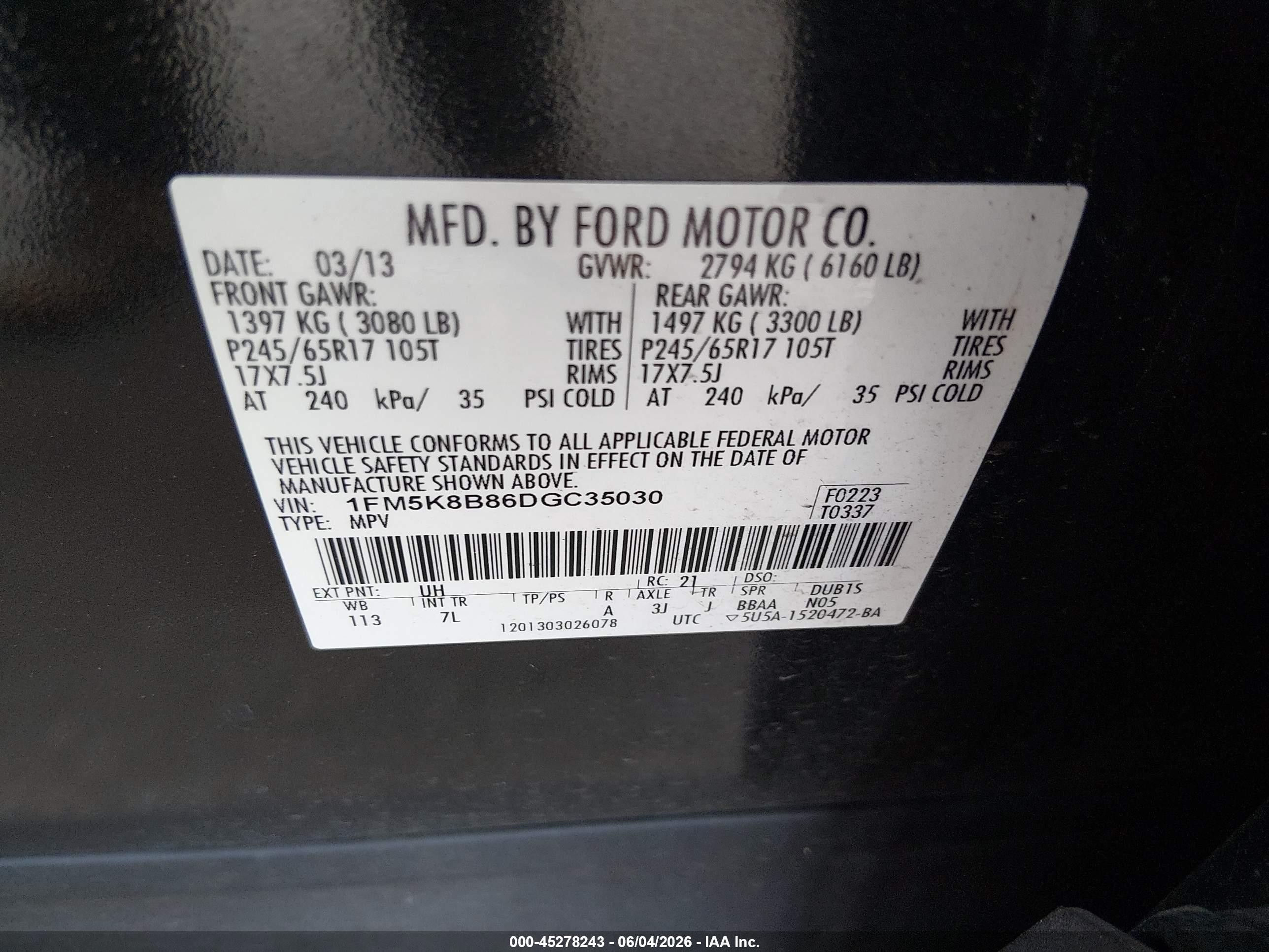 2013 Ford Explorer   Black vin: 1FM5K8B86DGC35030