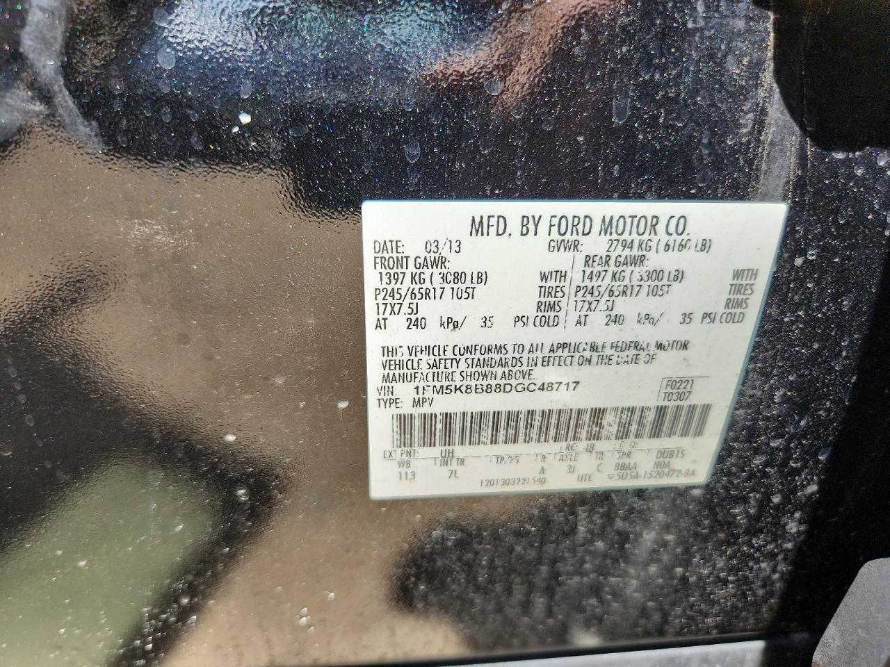 2013 Ford Explorer Black vin: 1FM5K8B88DGC48717