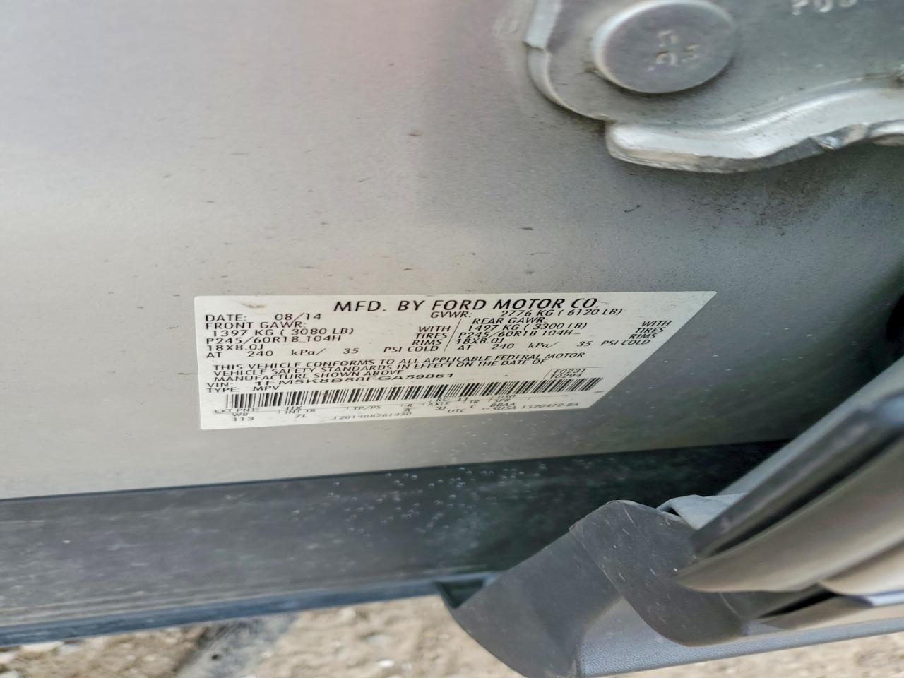 2015 Ford Explorer Silver vin: 1FM5K8B88FGA59861