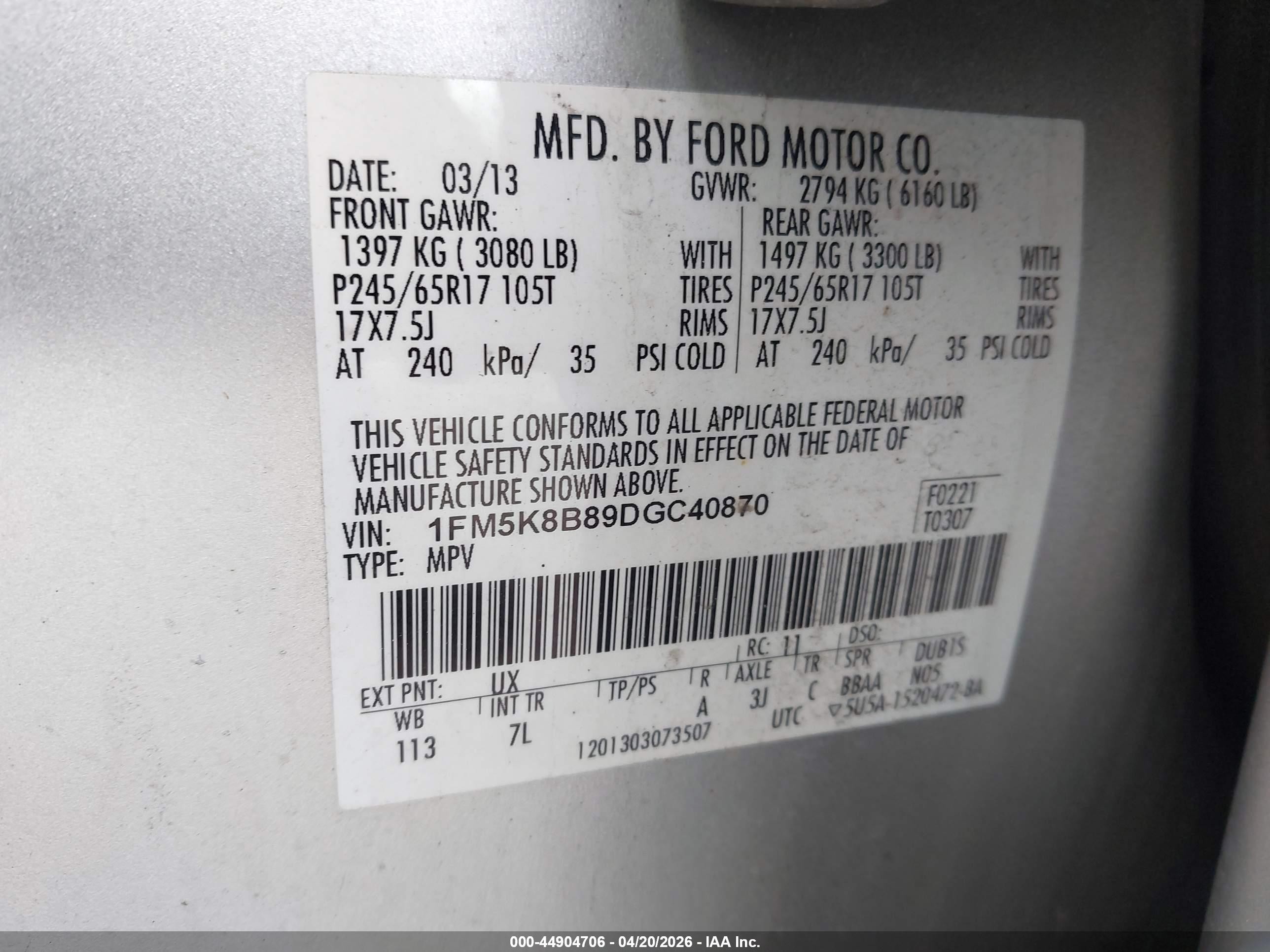 2013 Ford Explorer   Silver vin: 1FM5K8B89DGC40870
