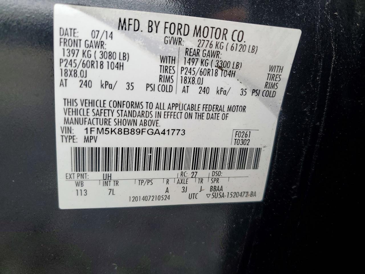 2015 Ford Explorer Черный vin: 1FM5K8B89FGA41773