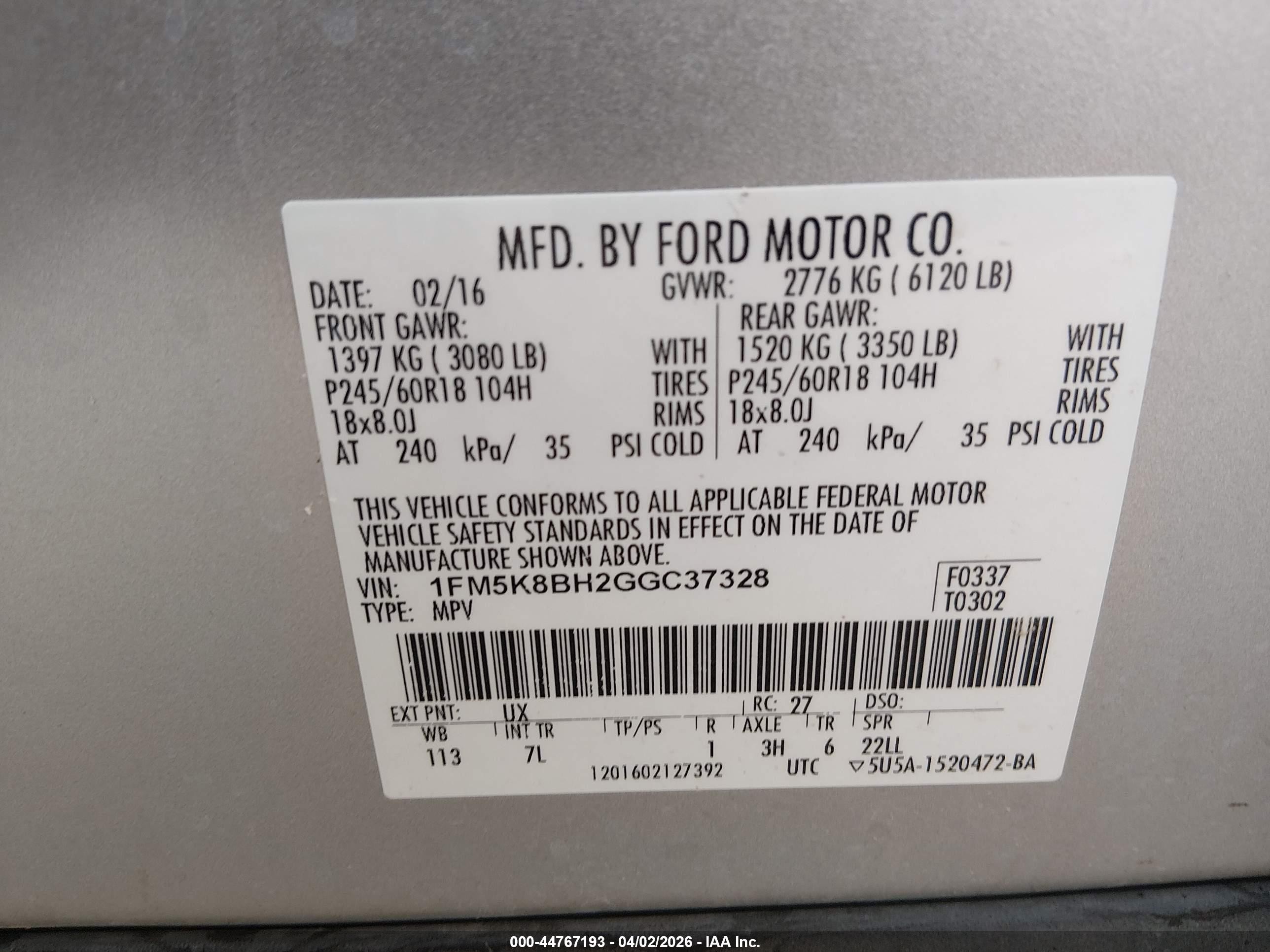 2016 Ford Explorer Silver vin: 1FM5K8BH2GGC37328