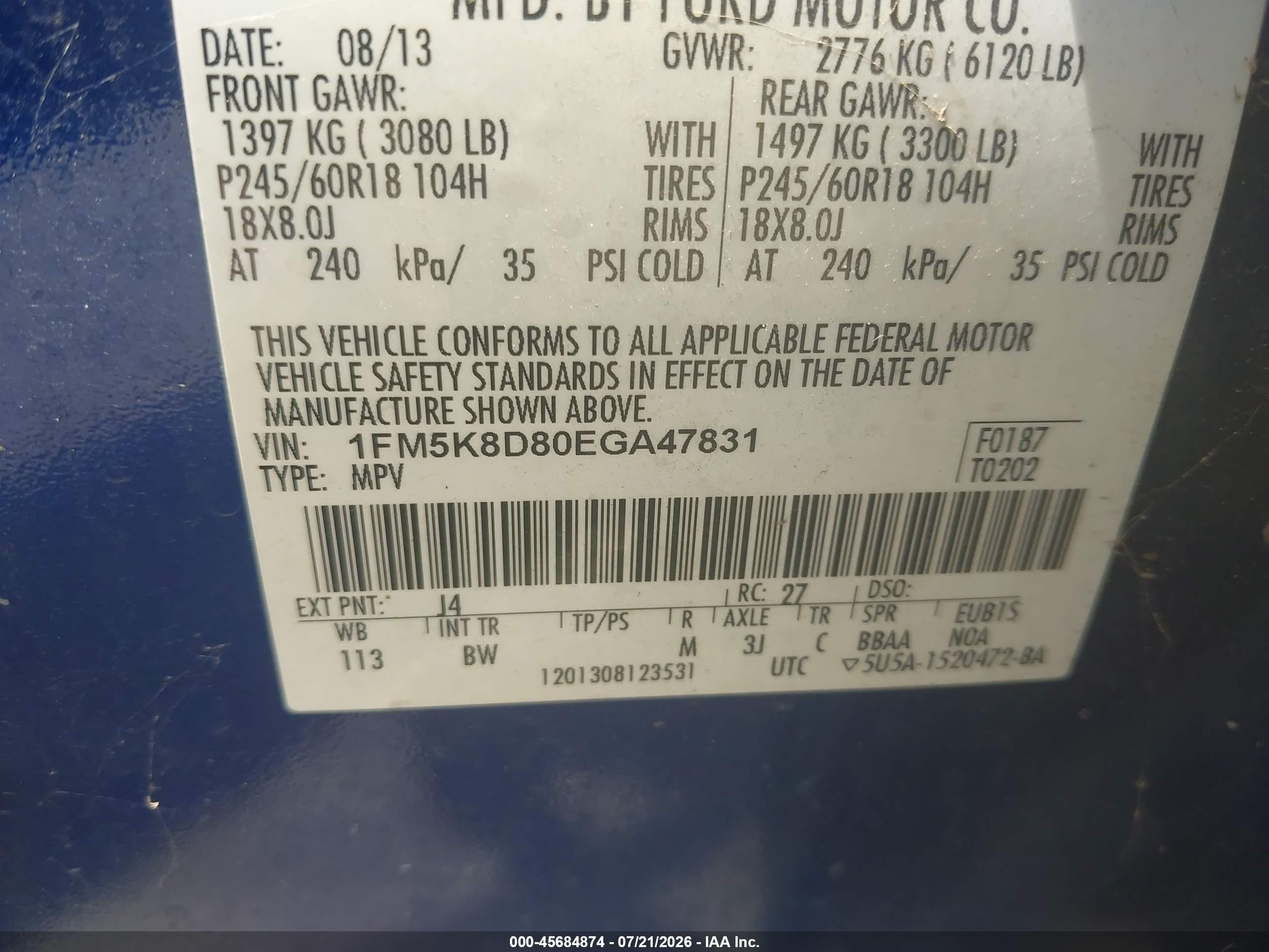 2014 Ford Explorer Xlt Blue vin: 1FM5K8D80EGA47831