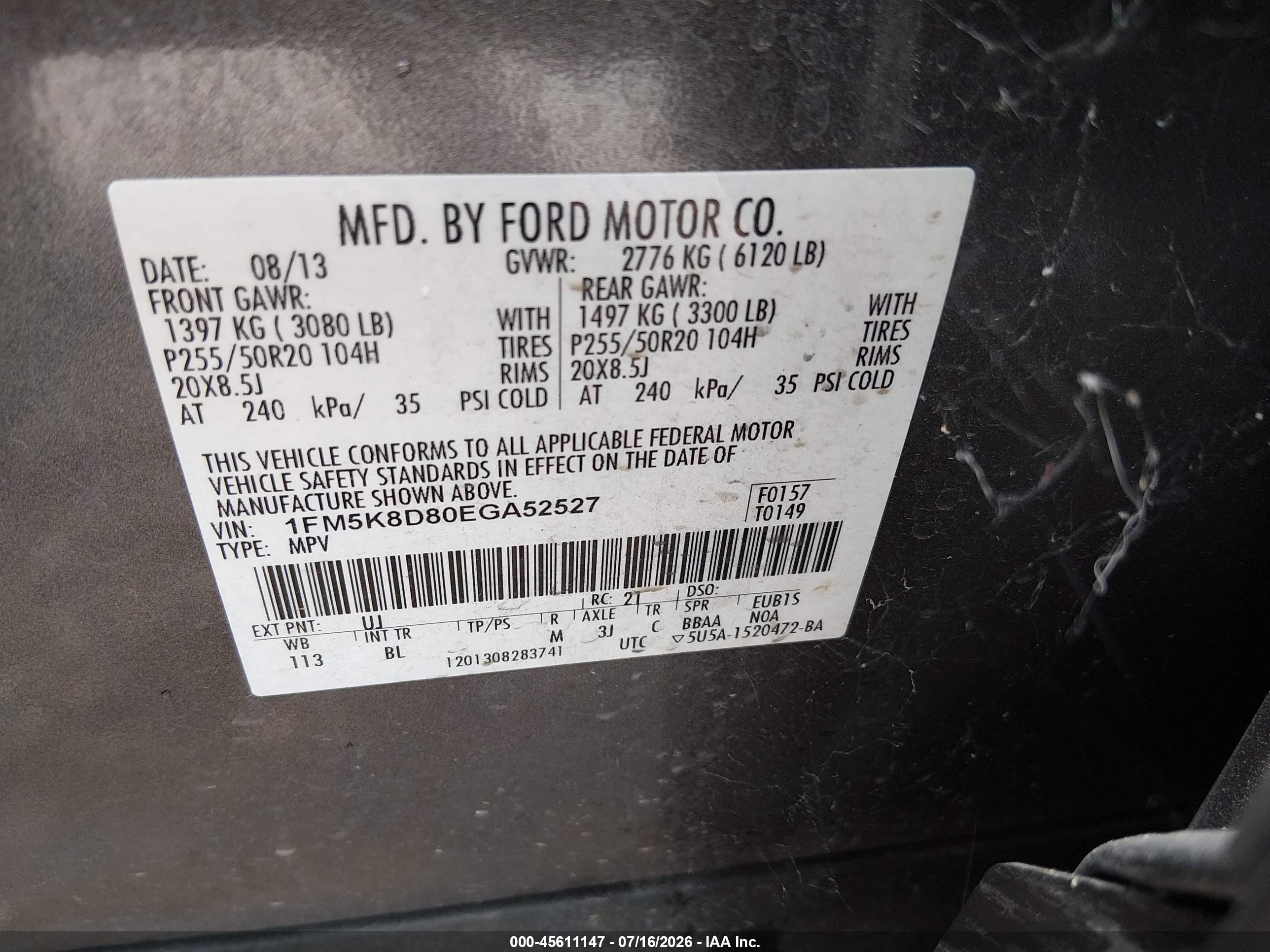 2014 Ford Explorer Xlt Gray vin: 1FM5K8D80EGA52527