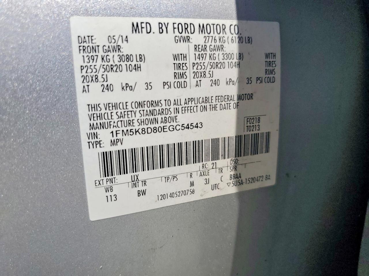 2014 Ford Explorer Xlt Silver vin: 1FM5K8D80EGC54543
