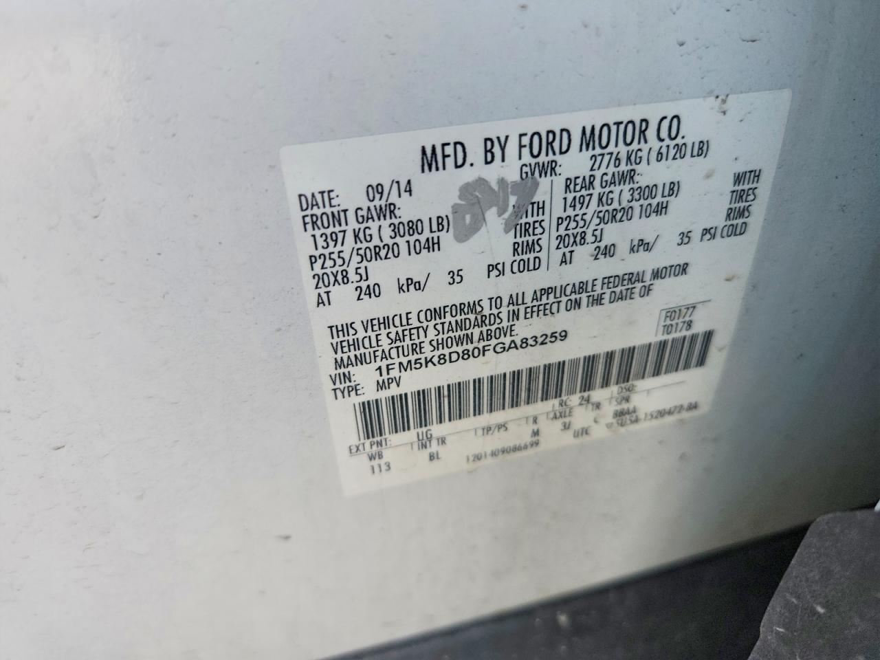 2015 Ford Explorer Xlt White vin: 1FM5K8D80FGA83259
