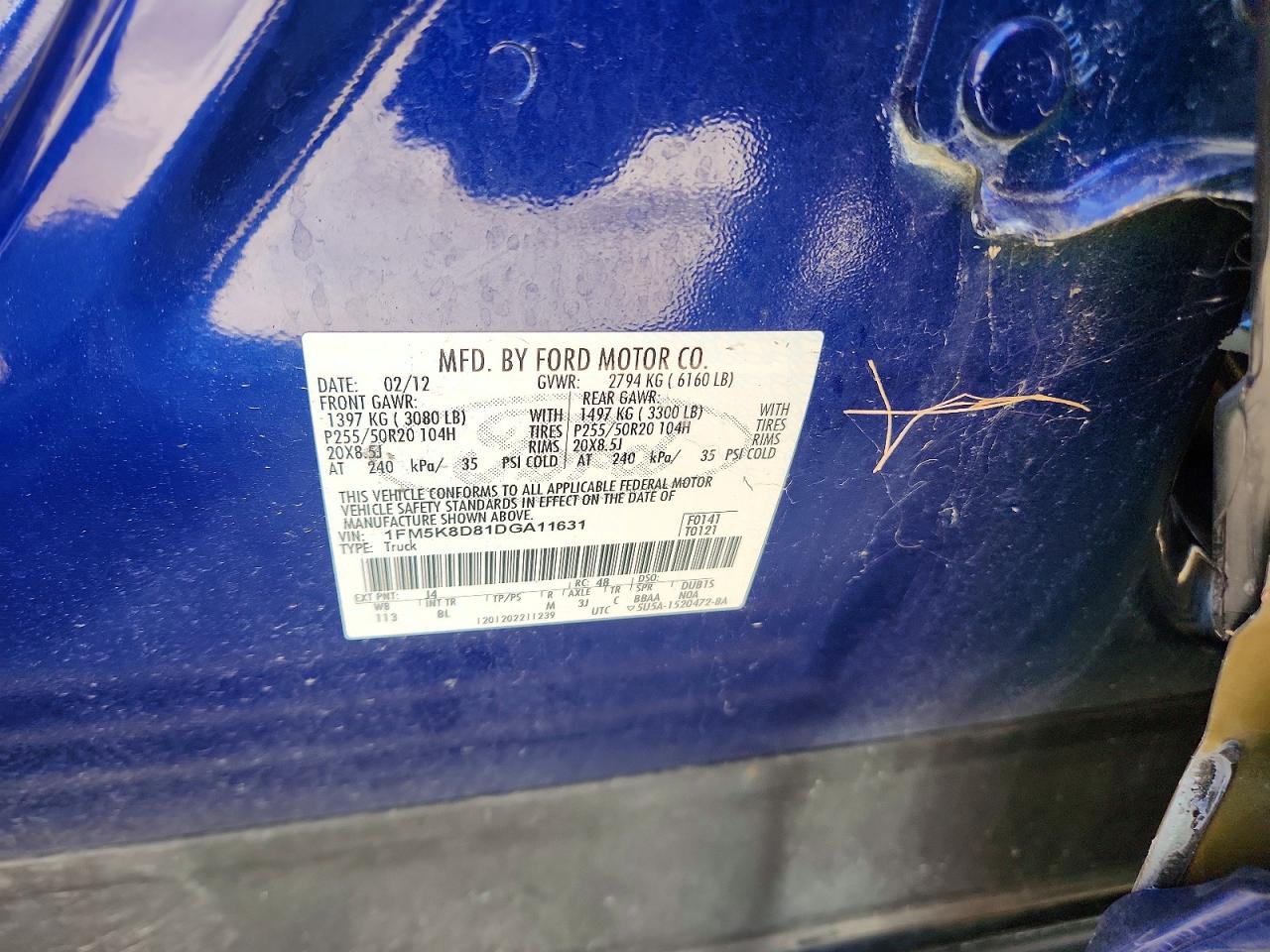 2013 Ford Explorer Xlt Blue vin: 1FM5K8D81DGA11631