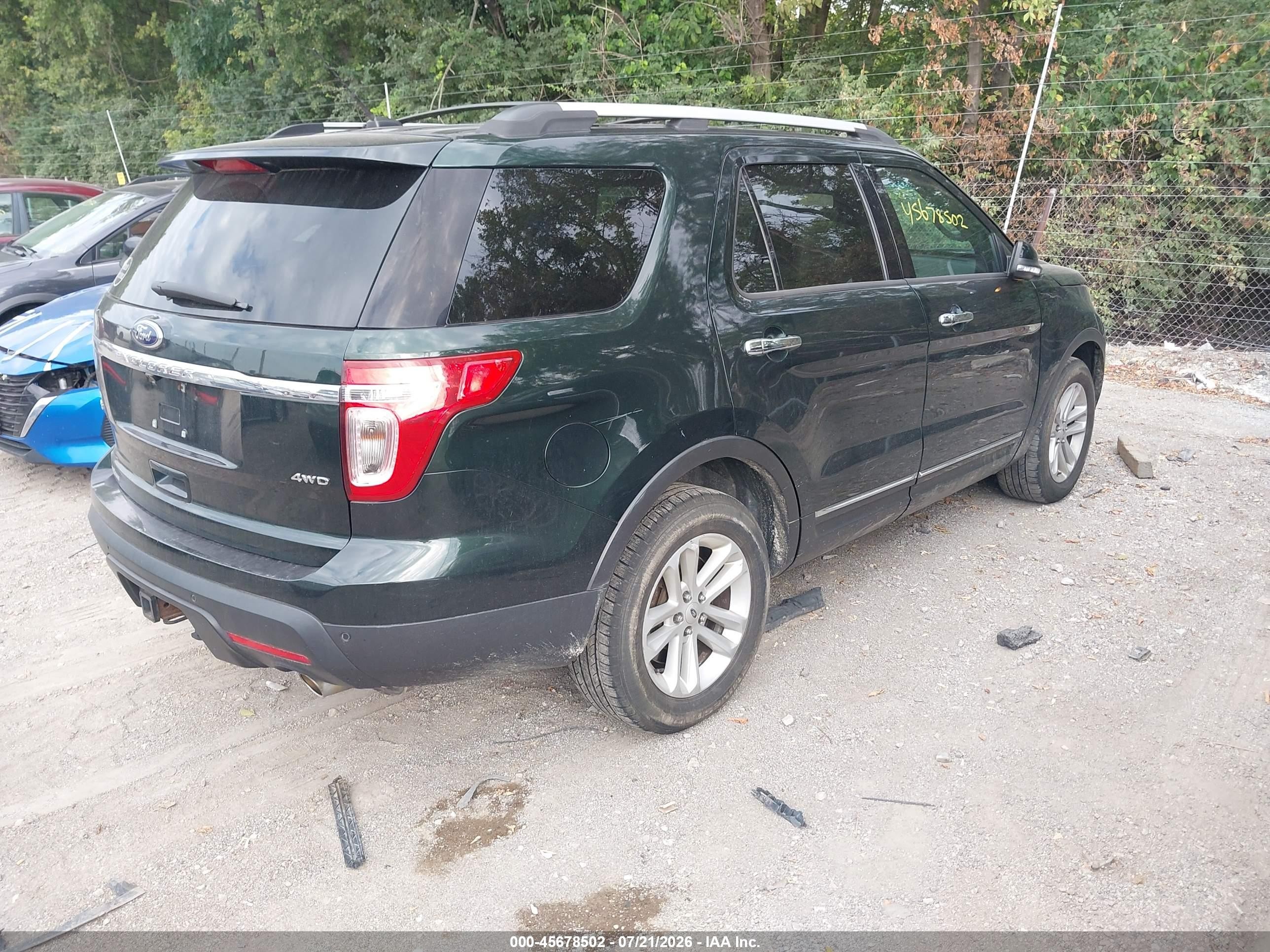 2013 Ford Explorer Xlt Green vin: 1FM5K8D81DGC43808