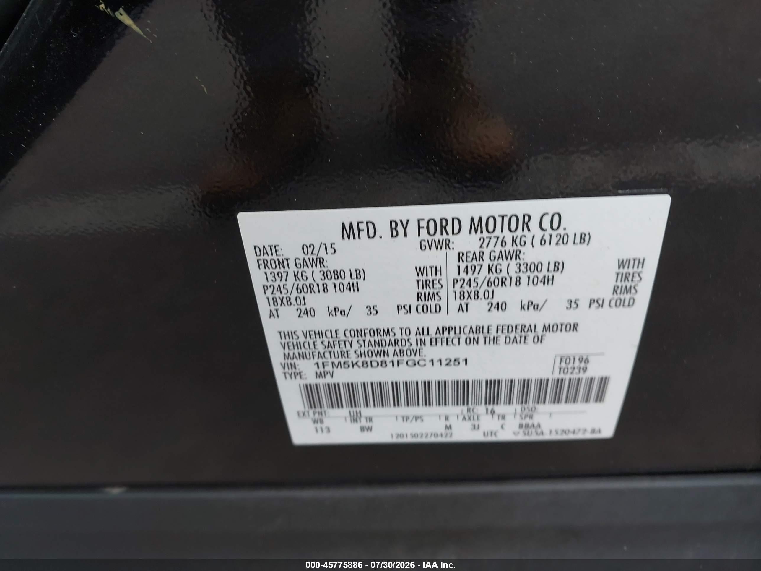 2015 Ford Explorer Xlt Black vin: 1FM5K8D81FGC11251