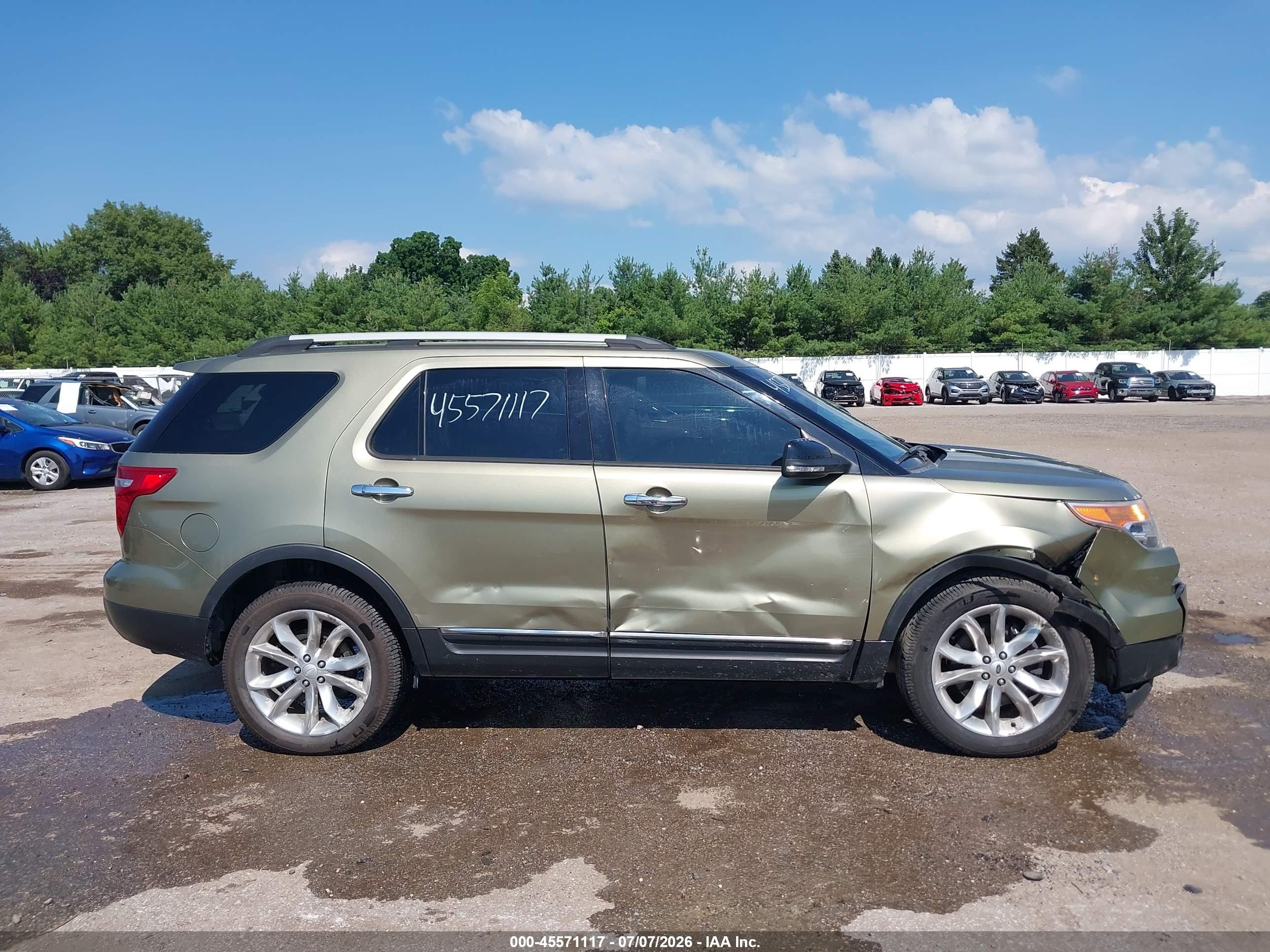 2013 Ford Explorer Xlt Green vin: 1FM5K8D82DGB38680