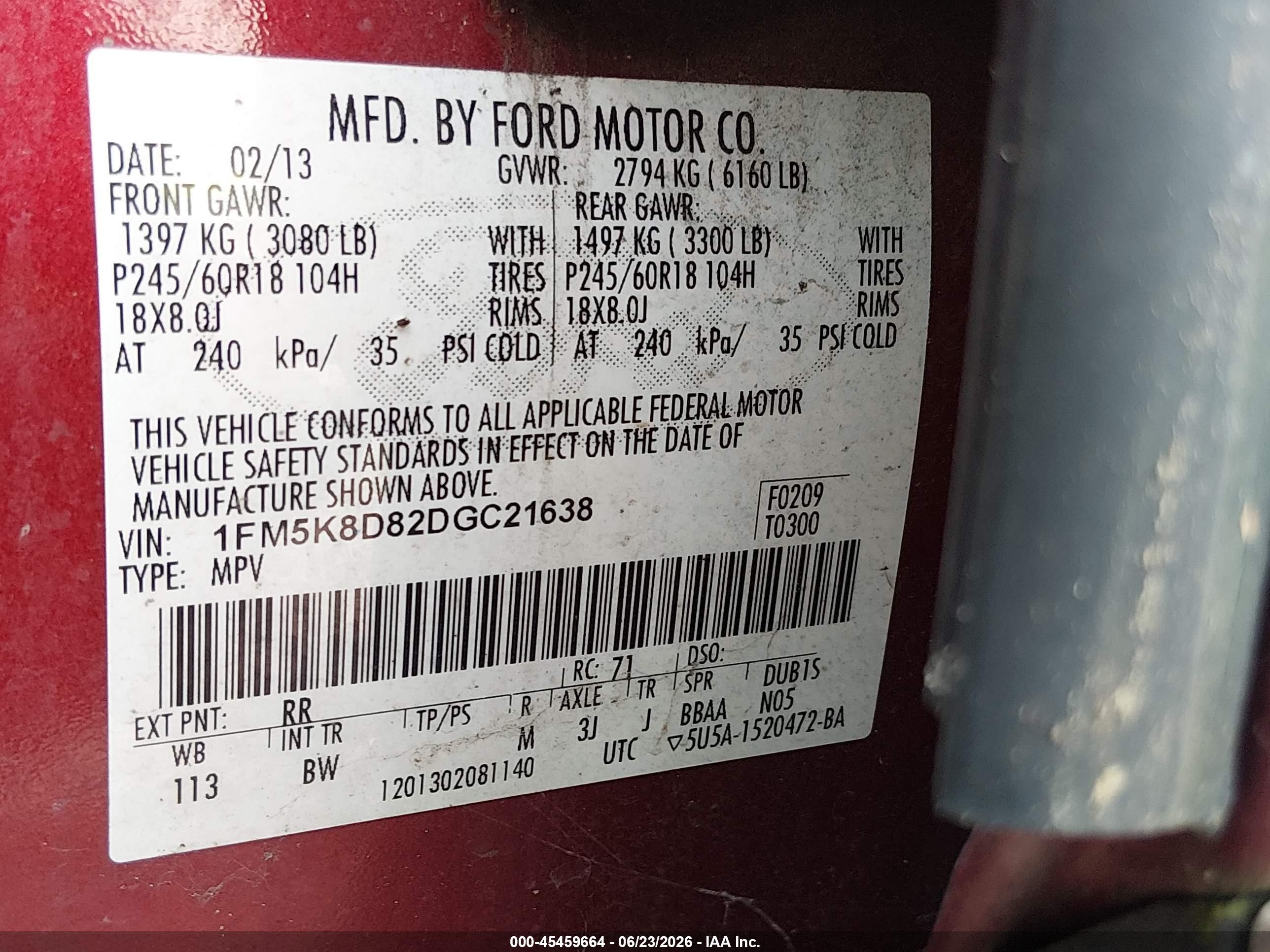 2013 Ford Explorer Xlt Burgundy vin: 1FM5K8D82DGC21638