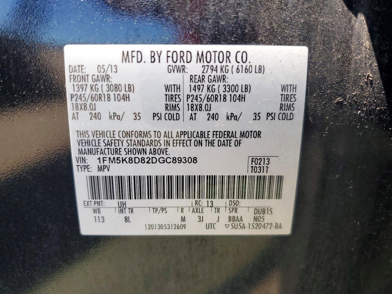 2013 Ford Explorer Xlt Black vin: 1FM5K8D82DGC89308