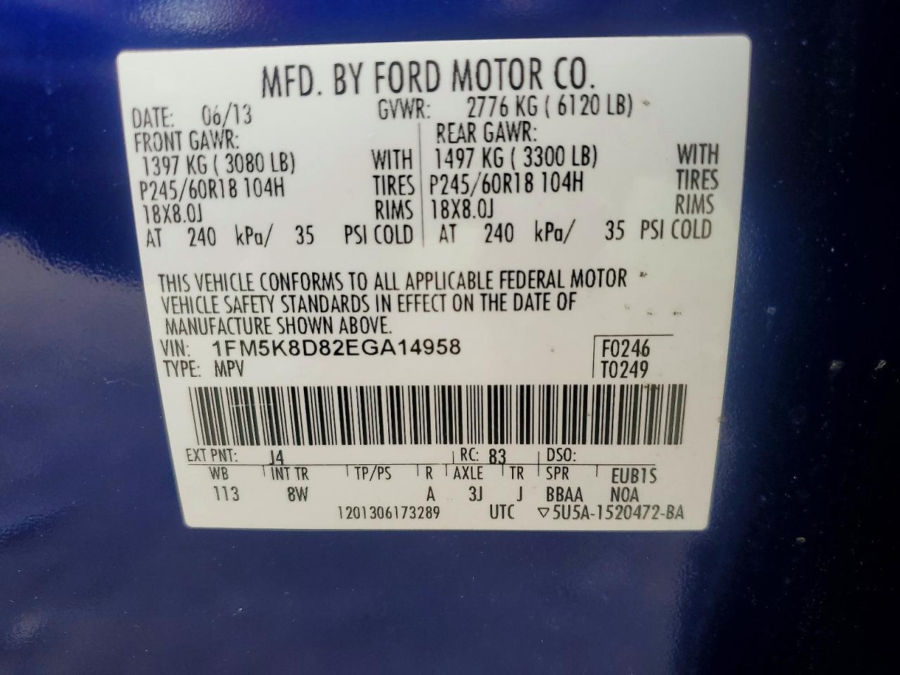2014 Ford Explorer Xlt Синий vin: 1FM5K8D82EGA14958