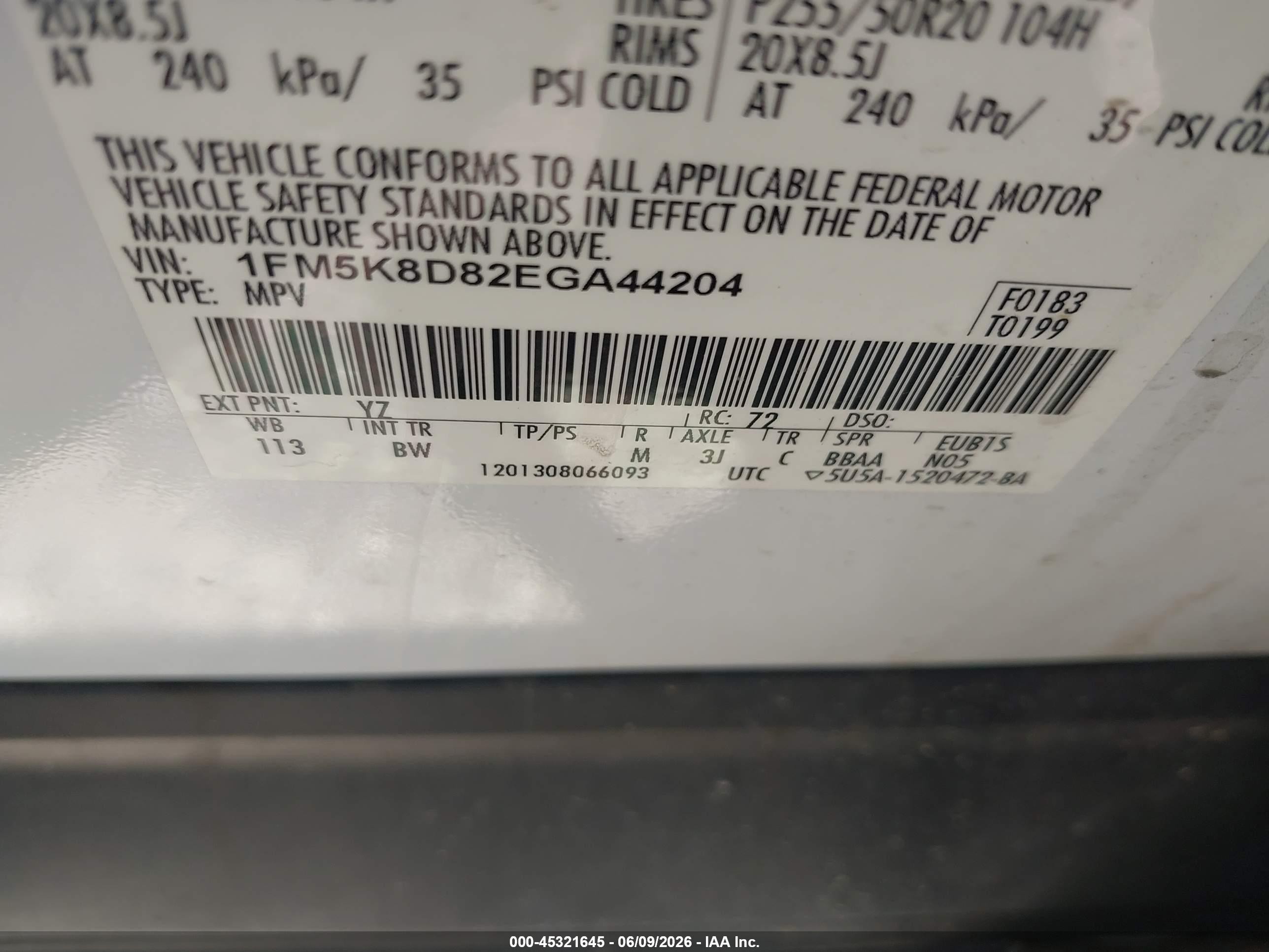 2014 Ford Explorer Xlt White vin: 1FM5K8D82EGA44204