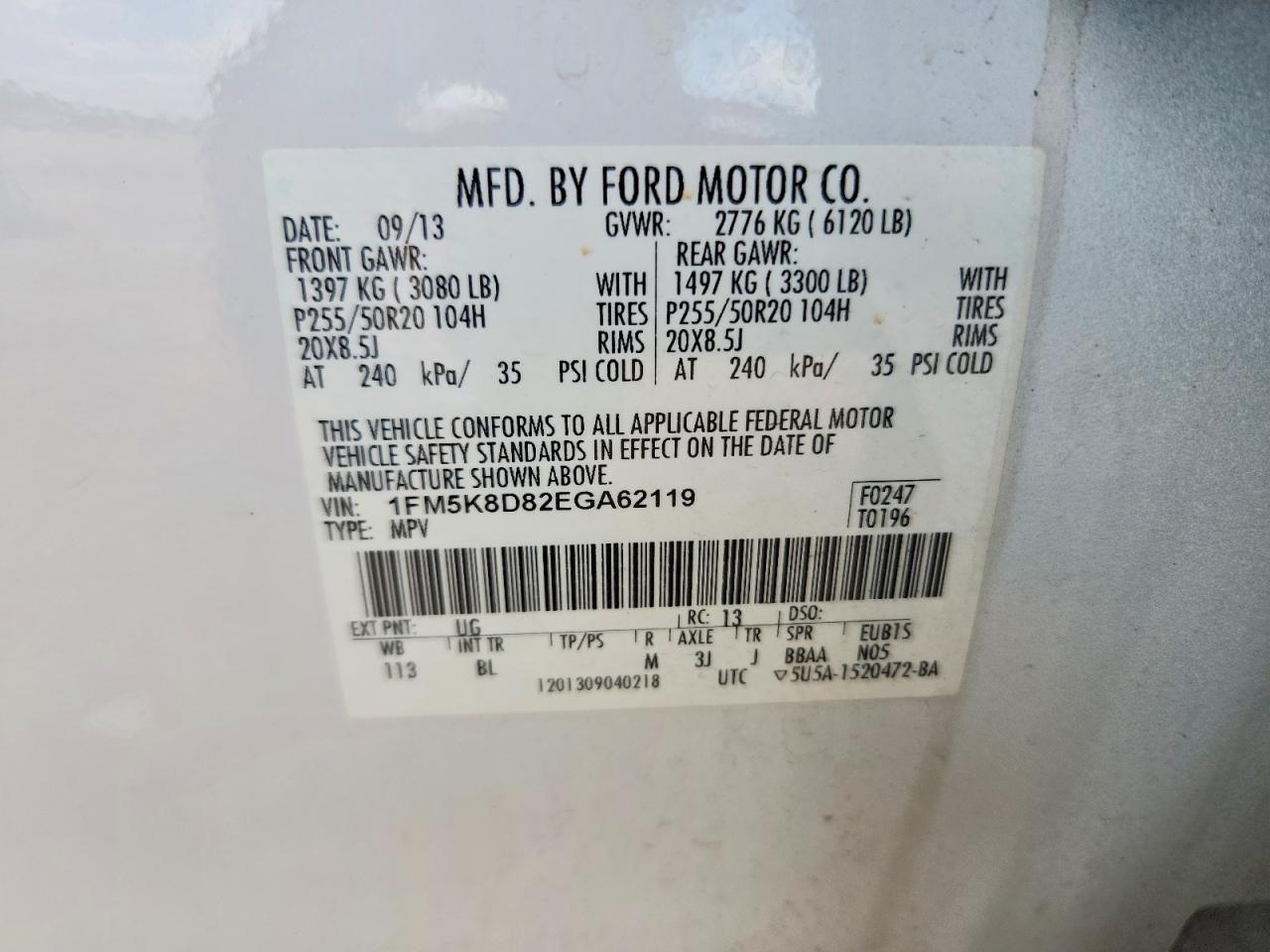 2014 Ford Explorer Xlt White vin: 1FM5K8D82EGA62119
