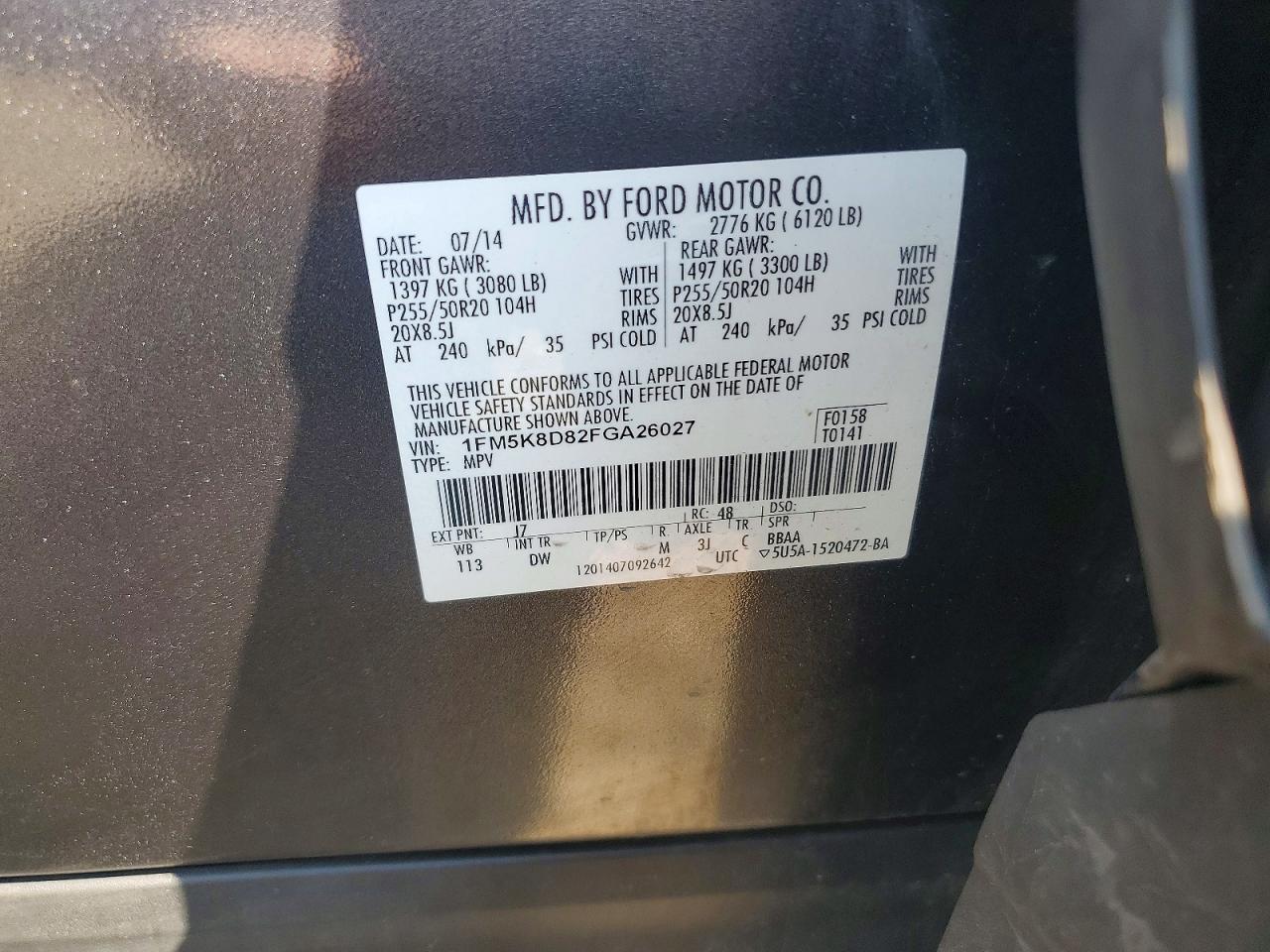 2015 Ford Explorer Xlt Gray vin: 1FM5K8D82FGA26027