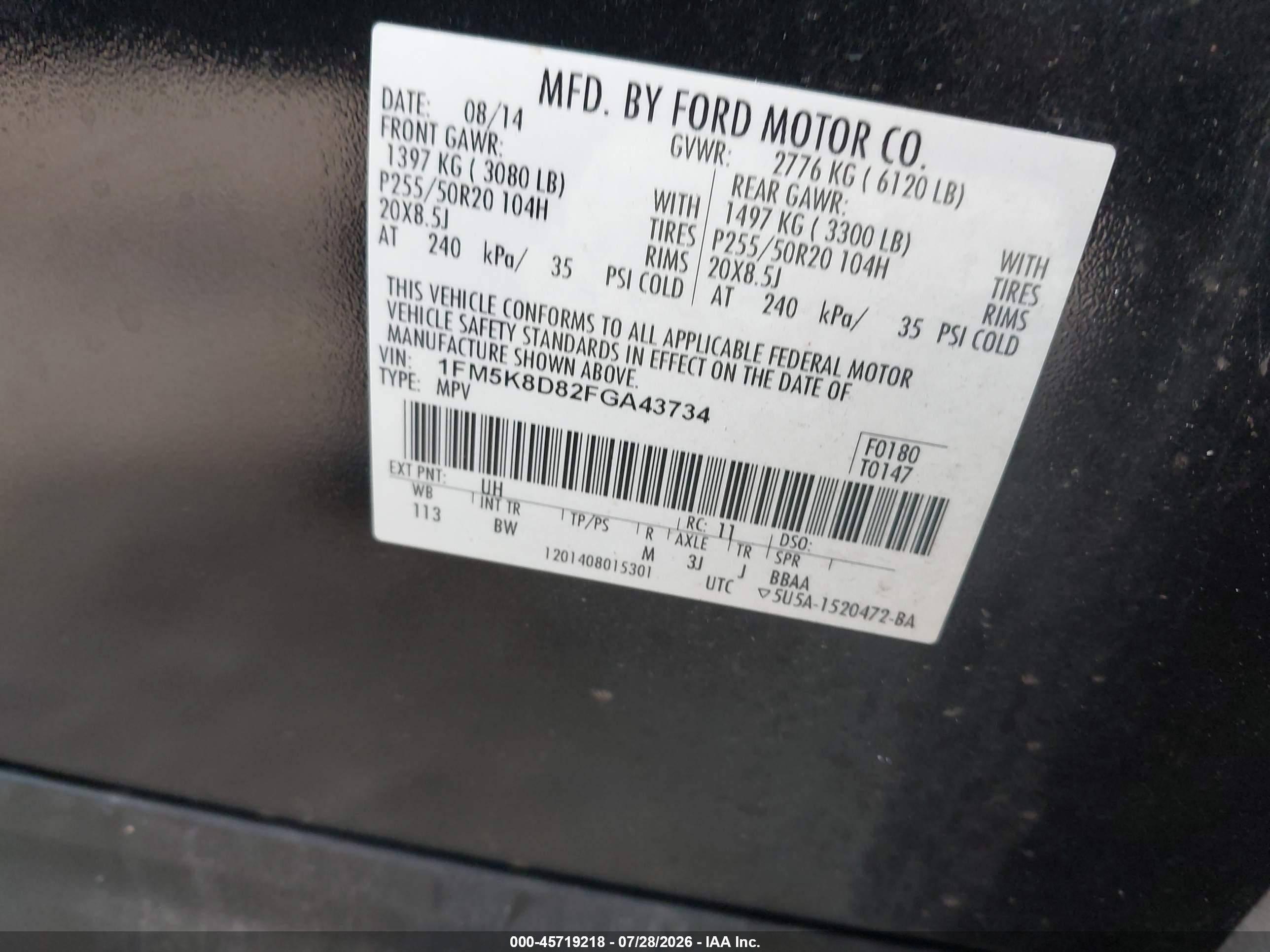 2015 Ford Explorer Xlt Black vin: 1FM5K8D82FGA43734