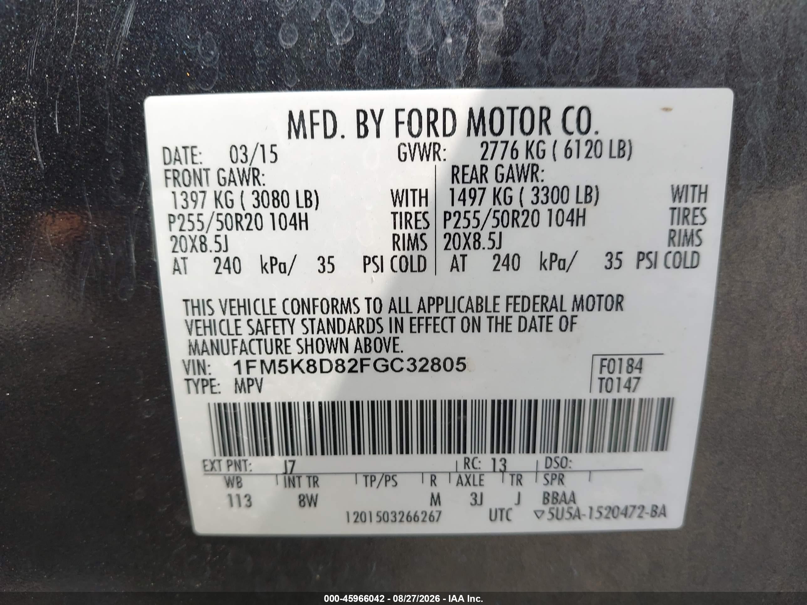 2015 Ford Explorer Xlt Gray vin: 1FM5K8D82FGC32805