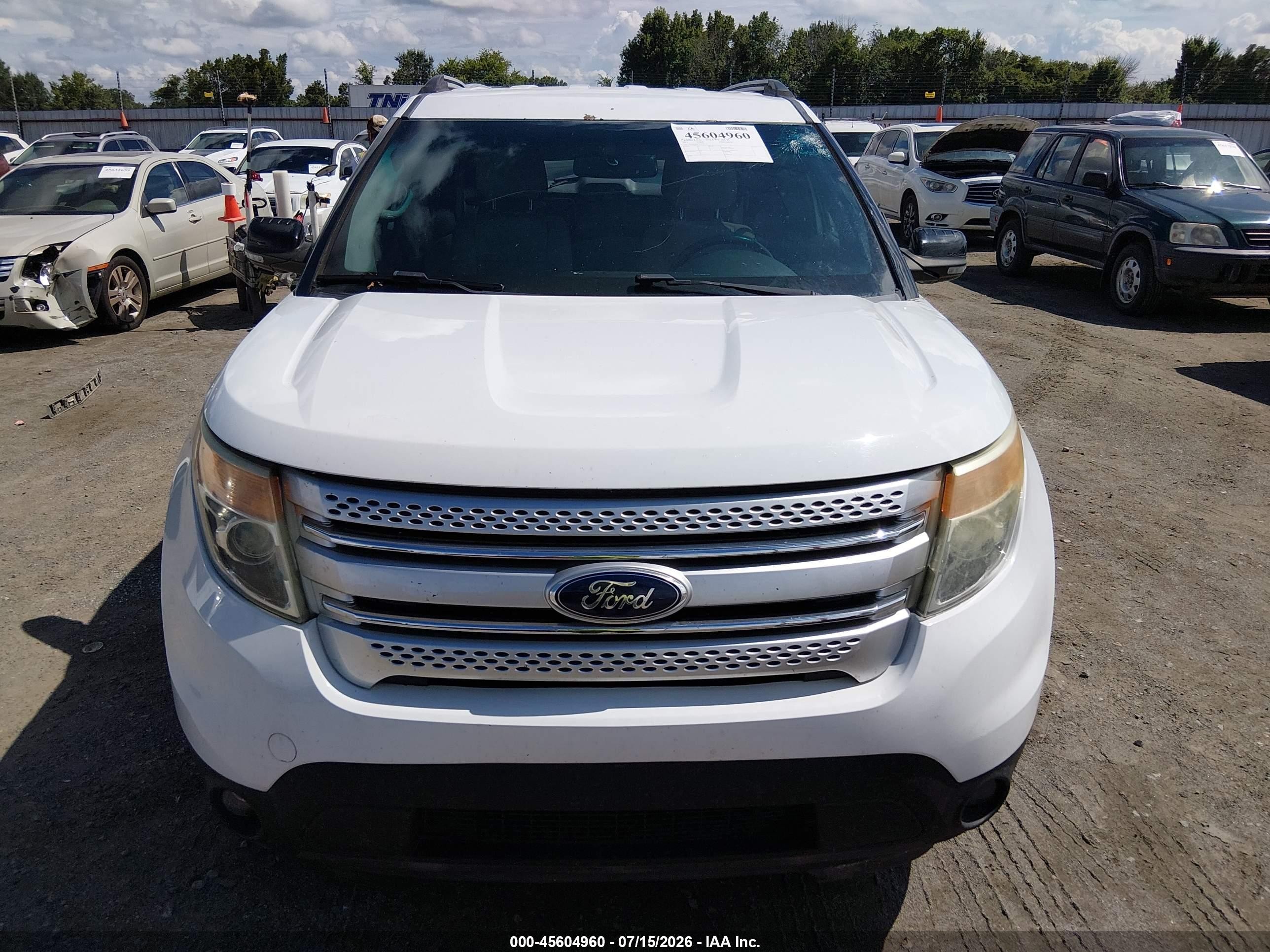 2015 Ford Explorer Xlt White vin: 1FM5K8D82FGC40774