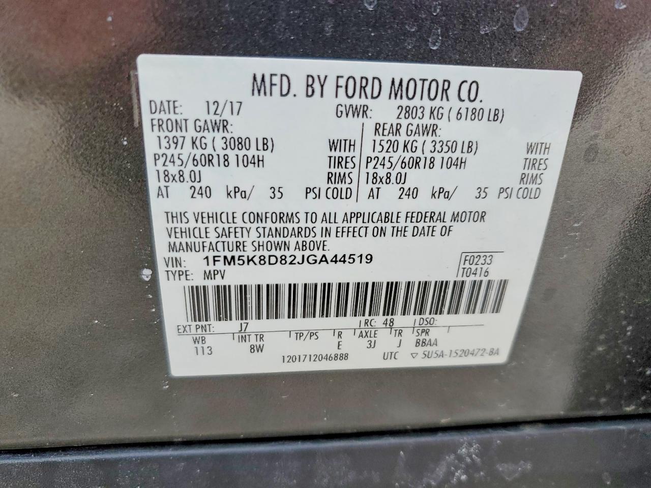 2018 Ford Explorer Xlt Gray vin: 1FM5K8D82JGA44519