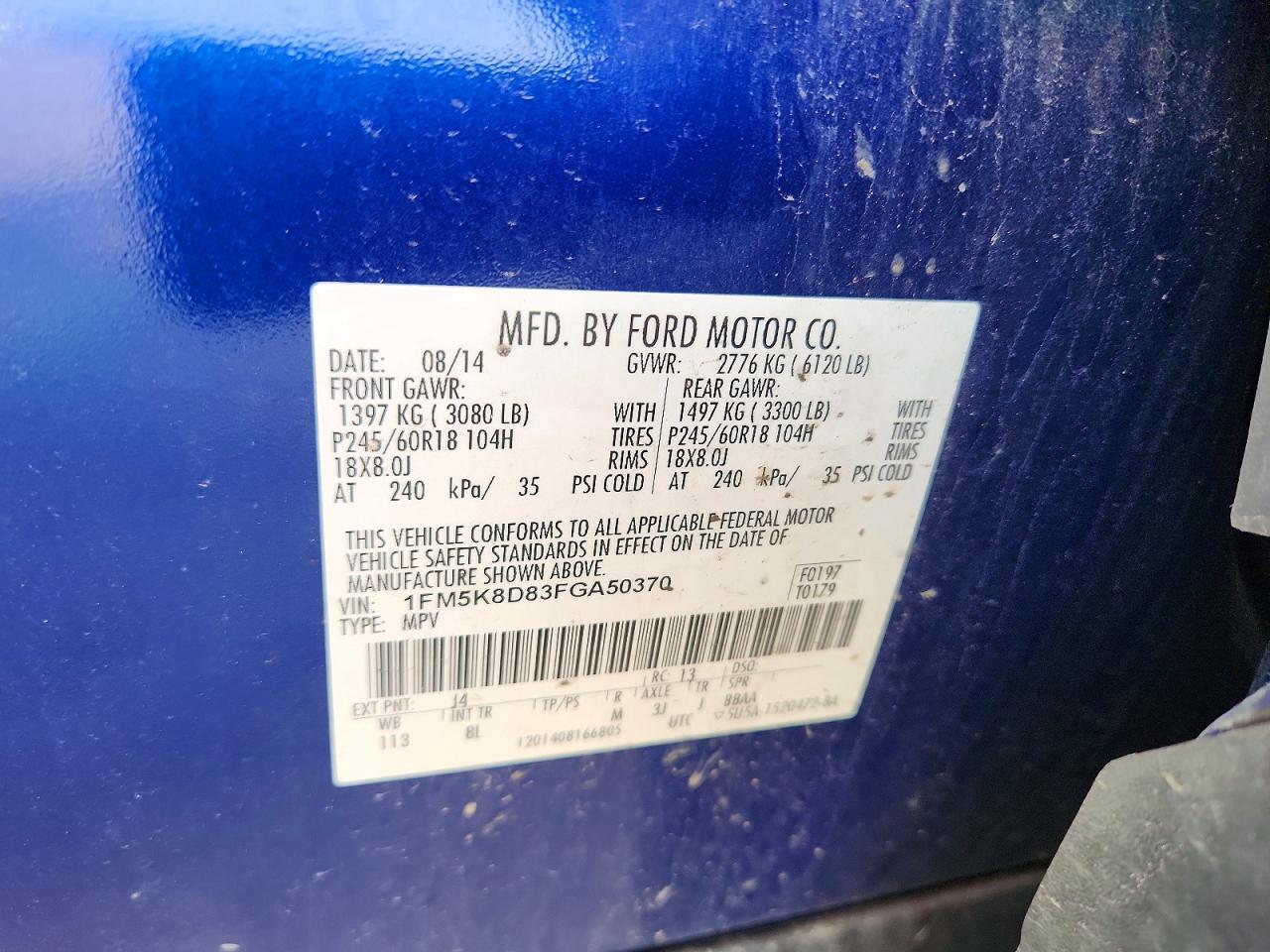 2015 Ford Explorer Xlt Blue vin: 1FM5K8D83FGA50370