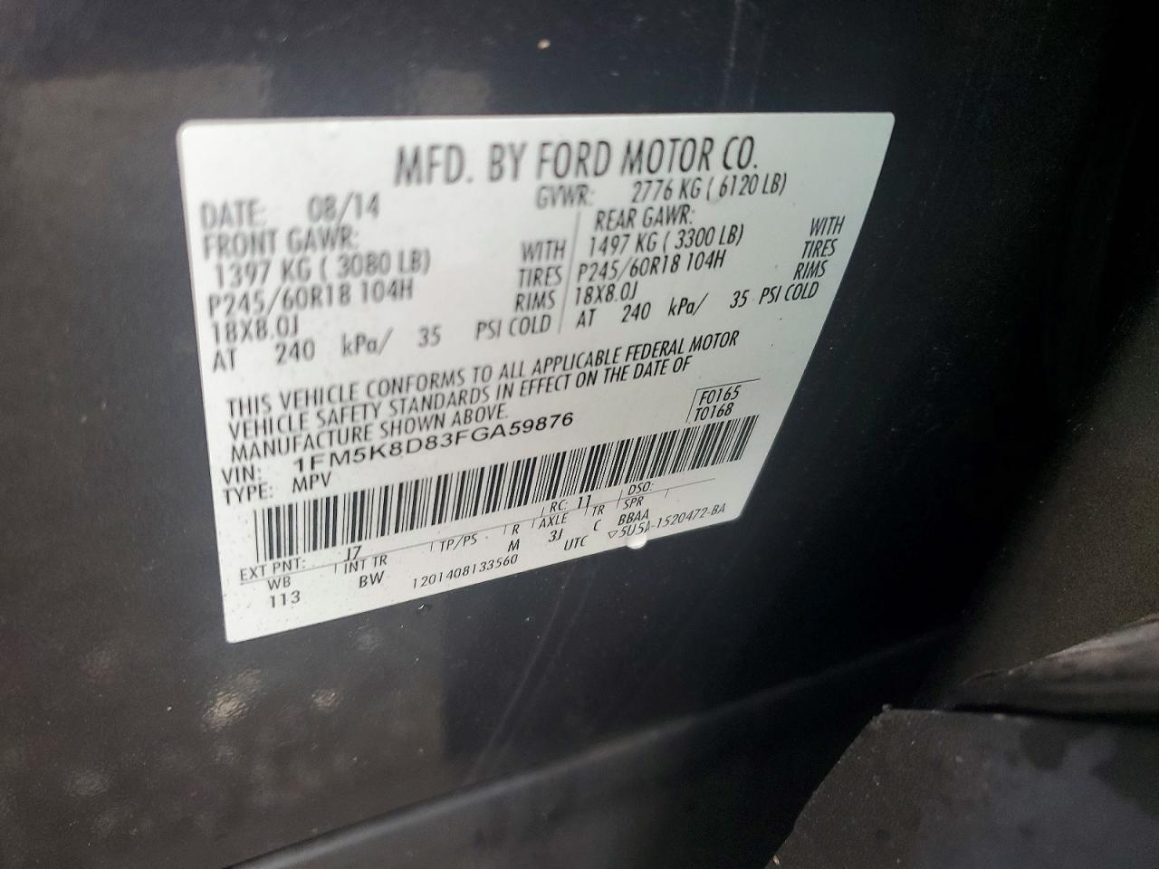 2015 Ford Explorer Xlt Серый vin: 1FM5K8D83FGA59876
