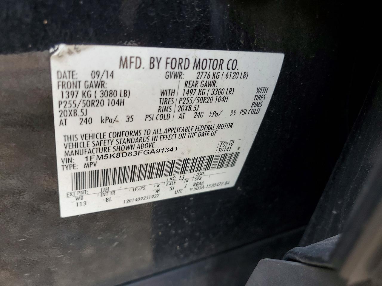 2015 Ford Explorer Xlt Black vin: 1FM5K8D83FGA91341