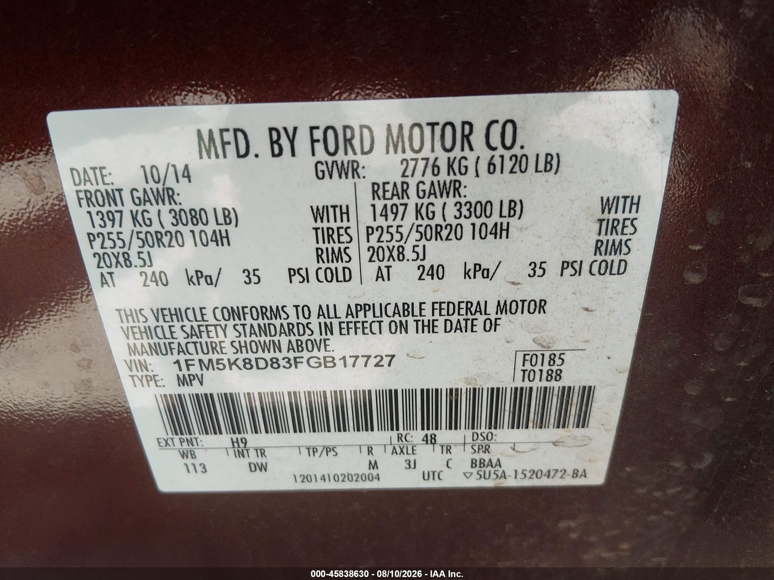 2015 Ford Explorer Xlt Red vin: 1FM5K8D83FGB17727