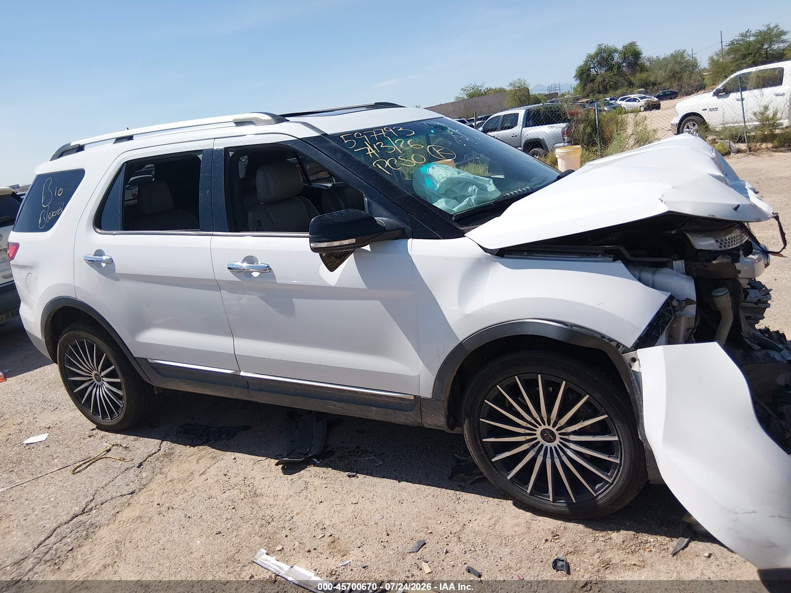2015 Ford Explorer Xlt White vin: 1FM5K8D83FGB45981