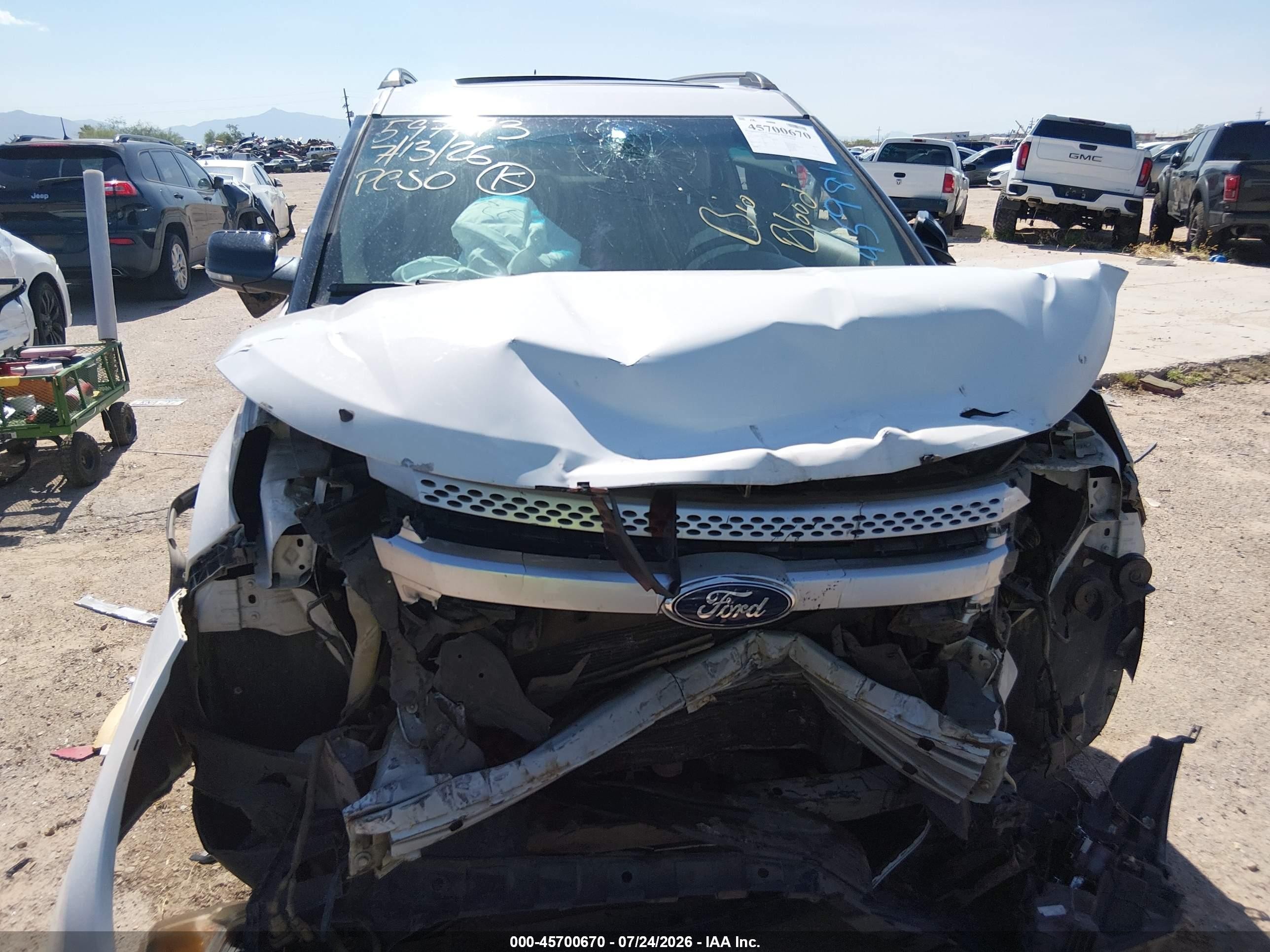 2015 Ford Explorer Xlt White vin: 1FM5K8D83FGB45981