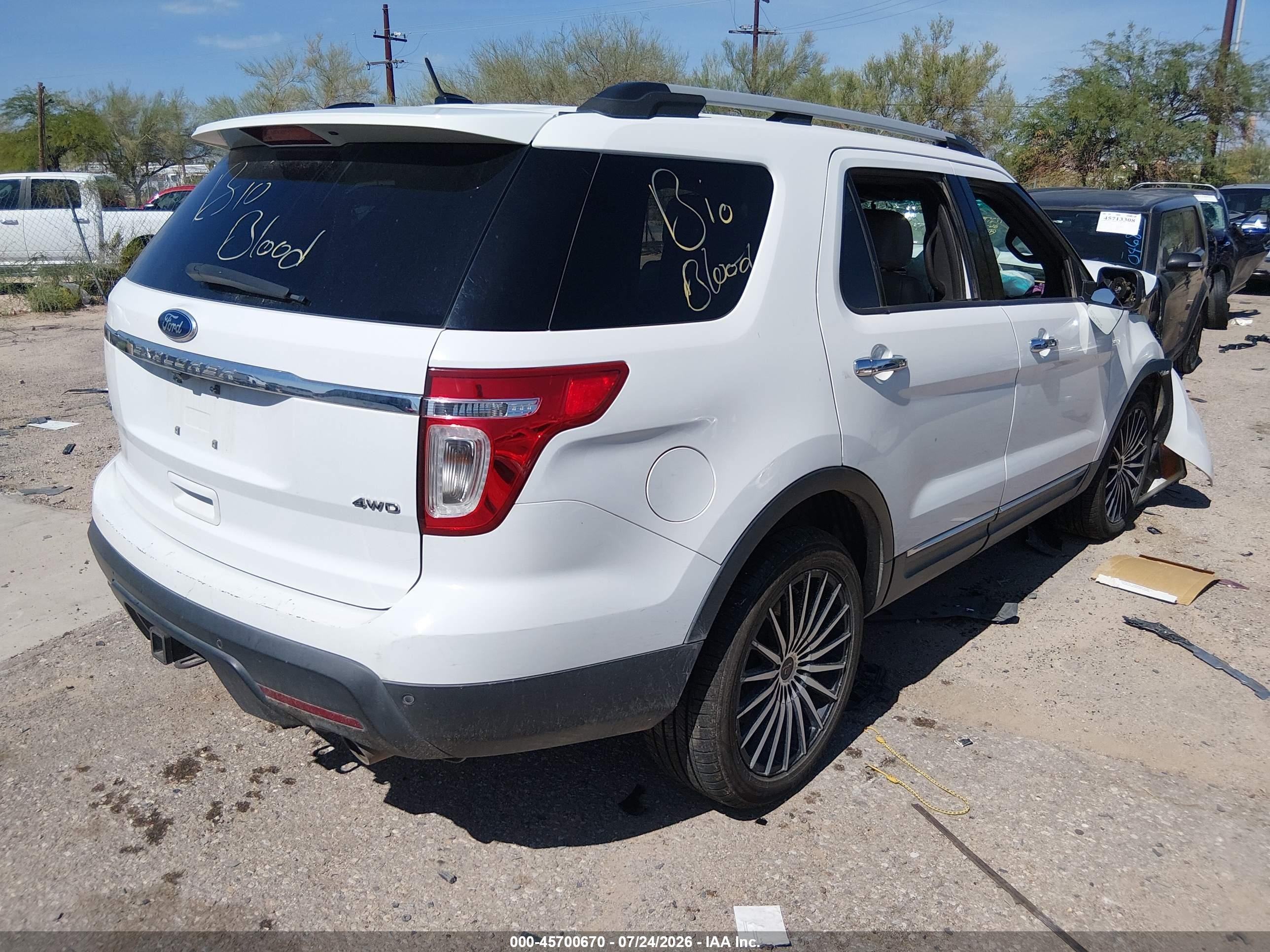 2015 Ford Explorer Xlt White vin: 1FM5K8D83FGB45981