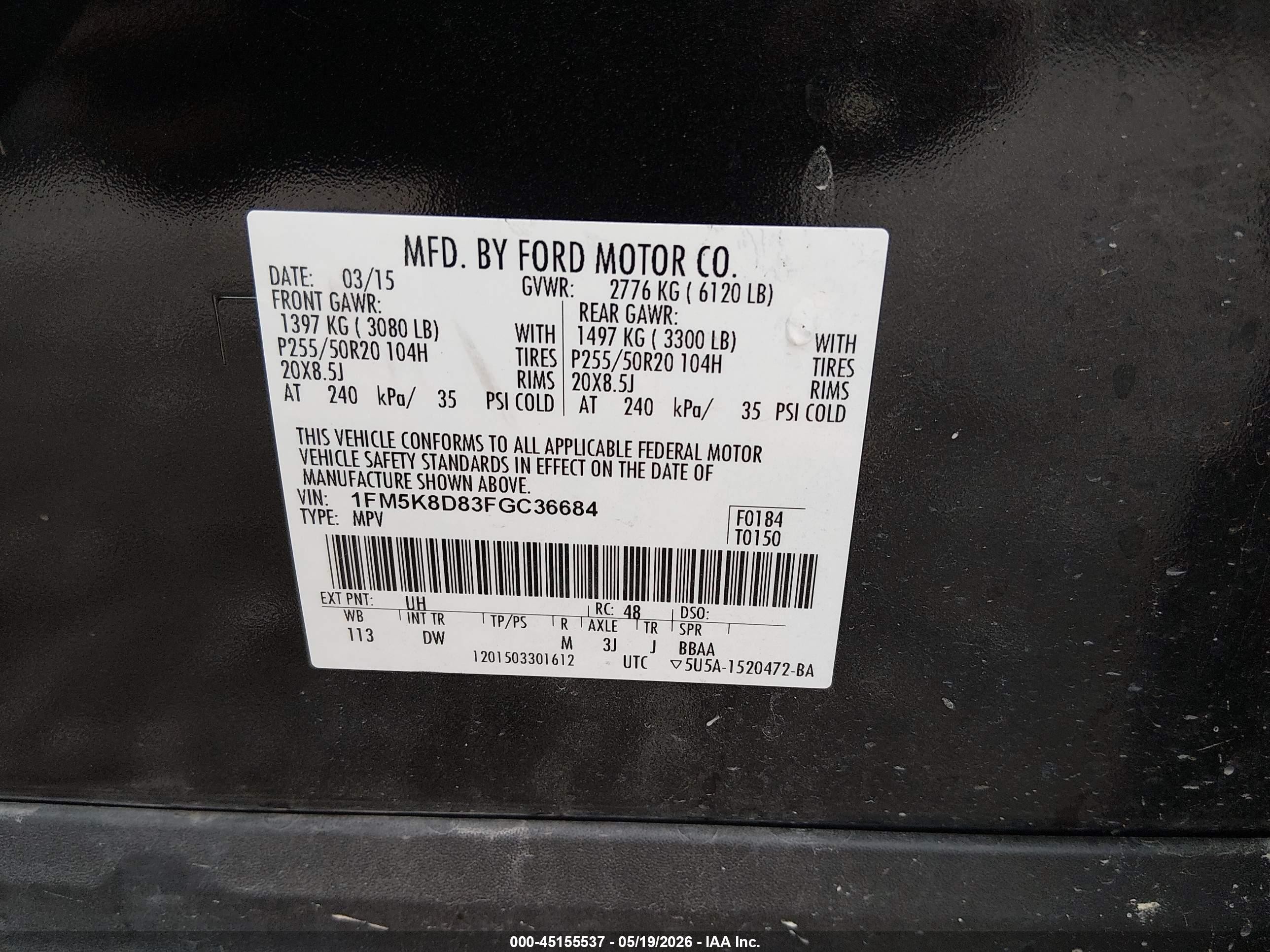 2015 Ford Explorer Xlt Black vin: 1FM5K8D83FGC36684