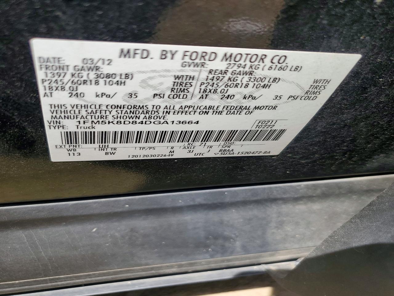 2013 Ford Explorer Xlt Black vin: 1FM5K8D84DGA13664