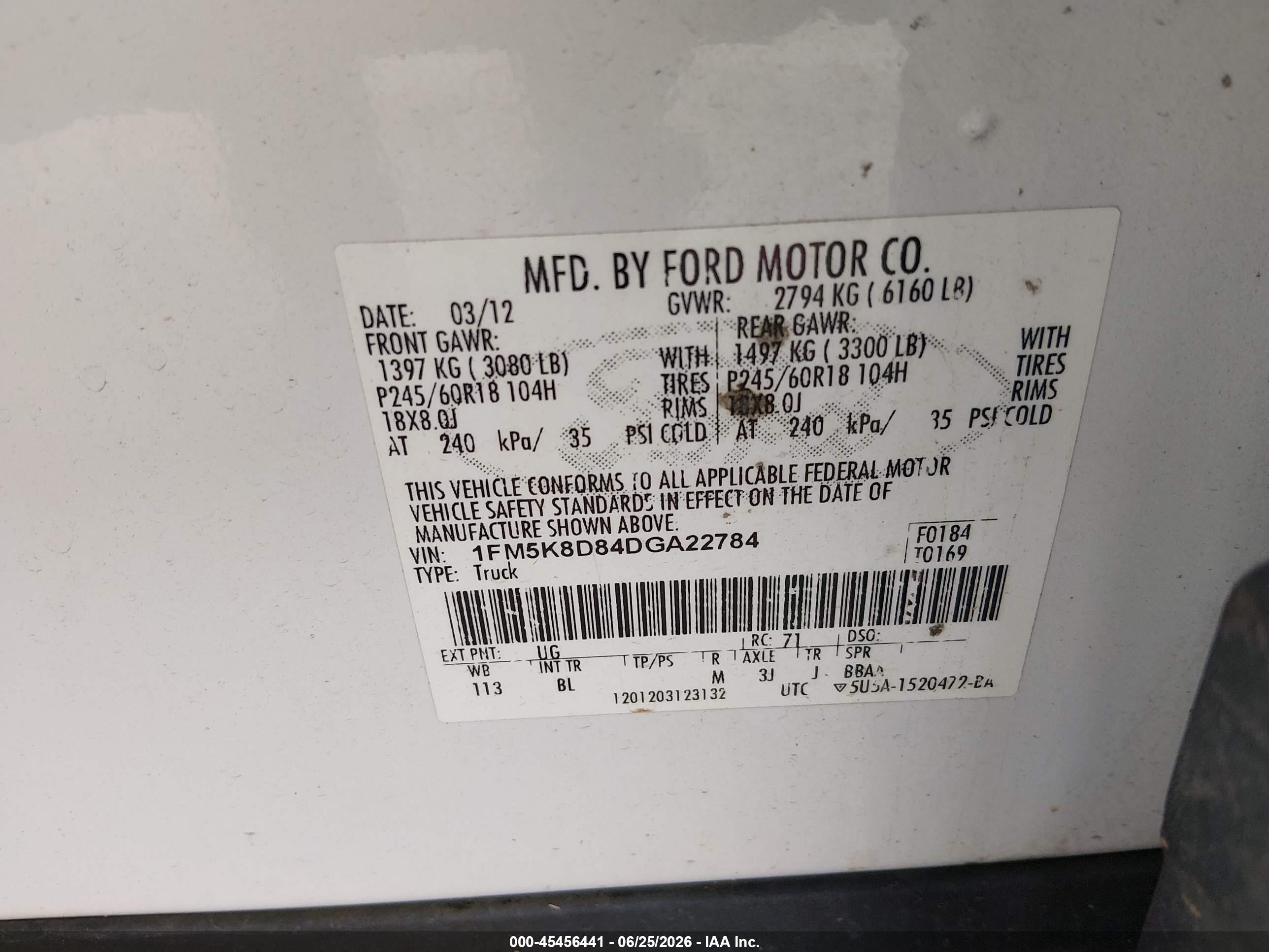 2013 Ford Explorer Xlt White vin: 1FM5K8D84DGA22784