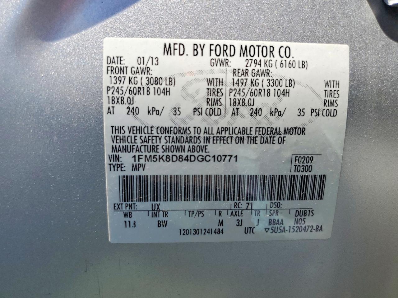 2013 Ford Explorer Xlt Silver vin: 1FM5K8D84DGC10771