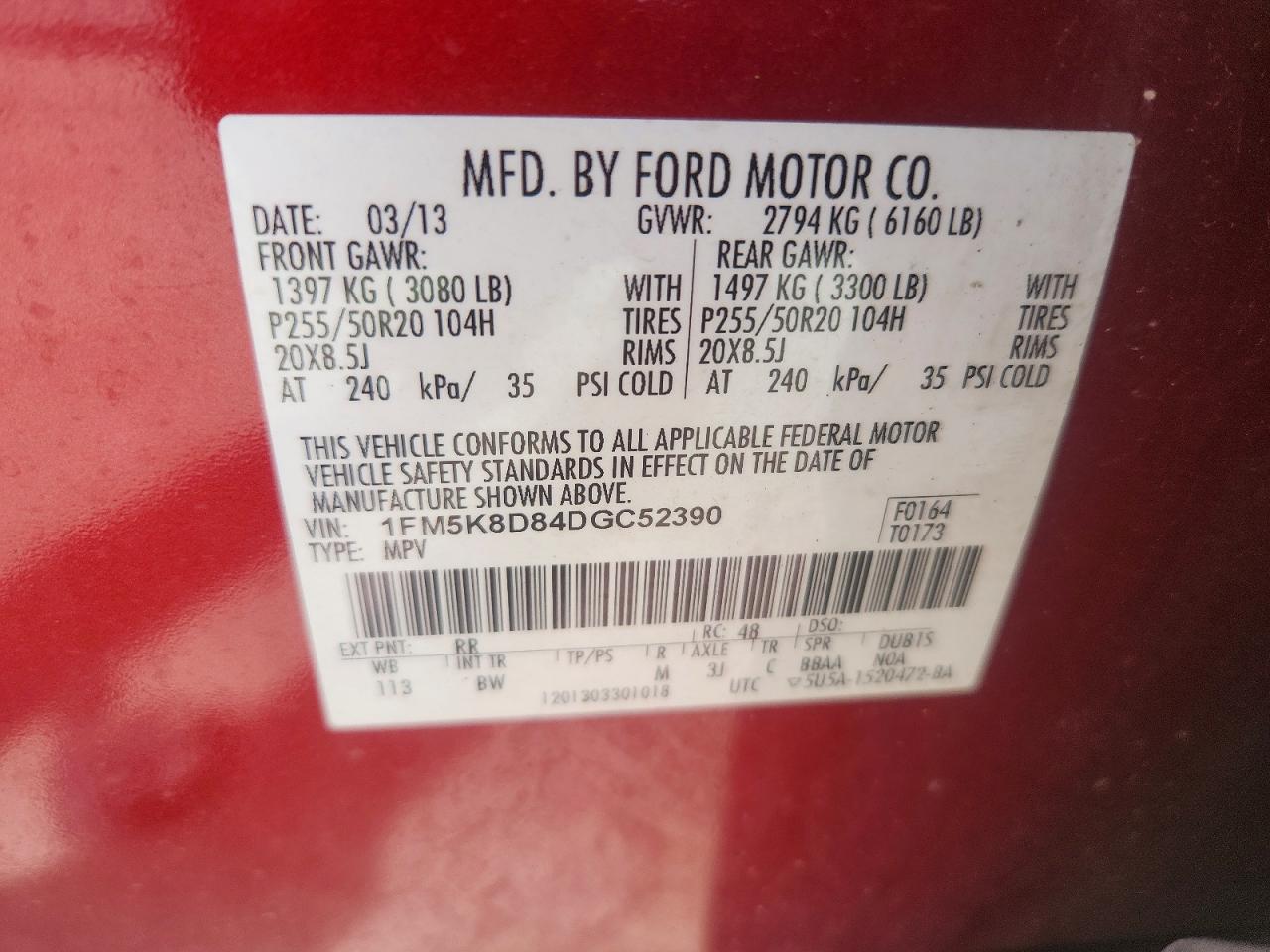 2013 Ford Explorer Xlt Бордовый vin: 1FM5K8D84DGC52390
