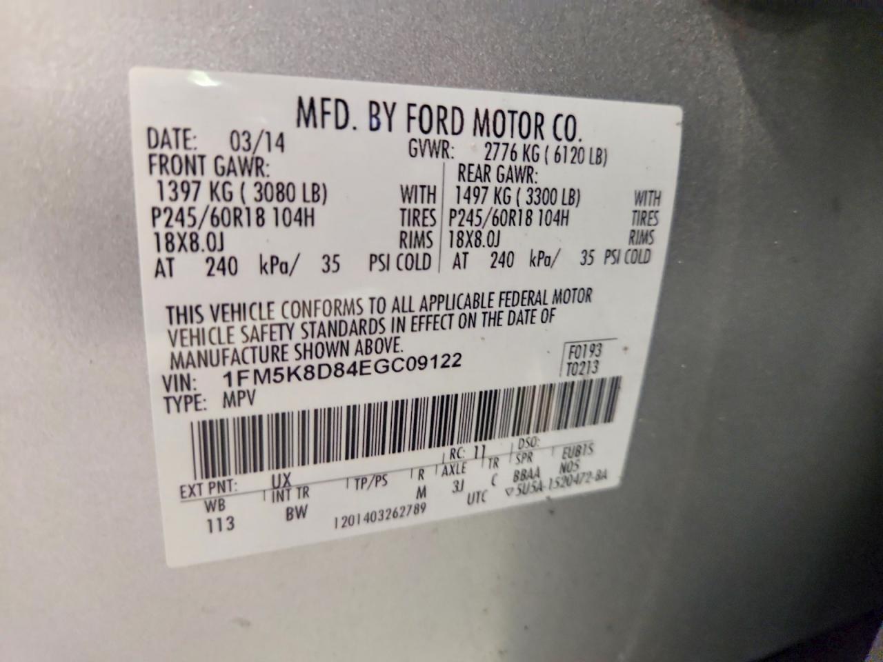 2014 Ford Explorer Xlt Silver vin: 1FM5K8D84EGC09122