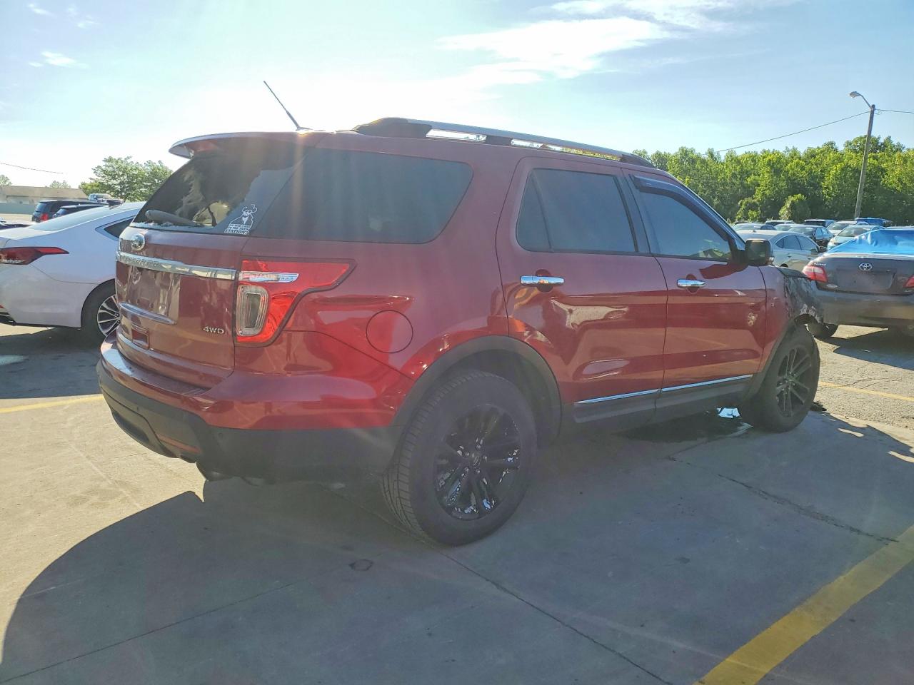 2014 Ford Explorer Xlt Red vin: 1FM5K8D84EGC45358
